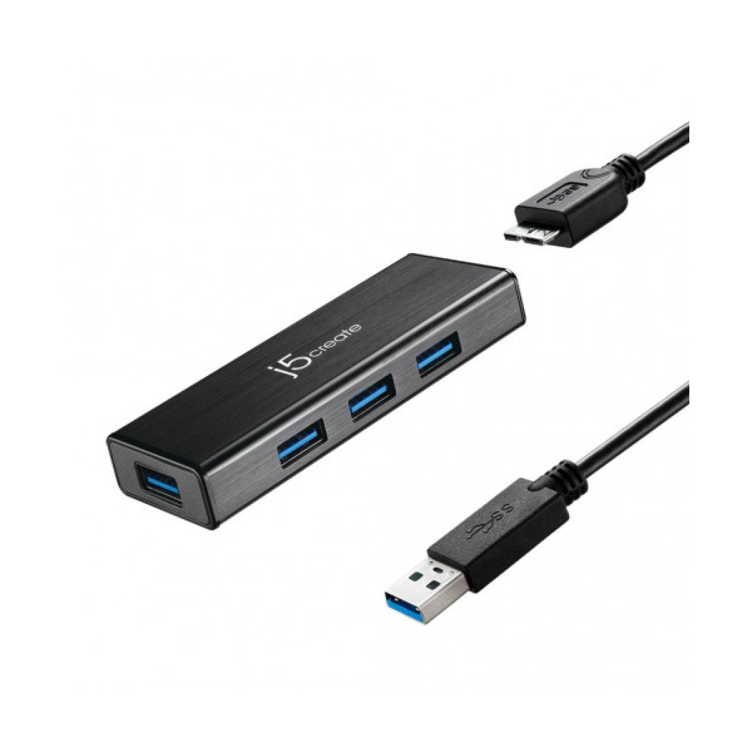 J5Create JUH340 · Hub USB 3.0 · 4 Puertos · Conexión Rápida