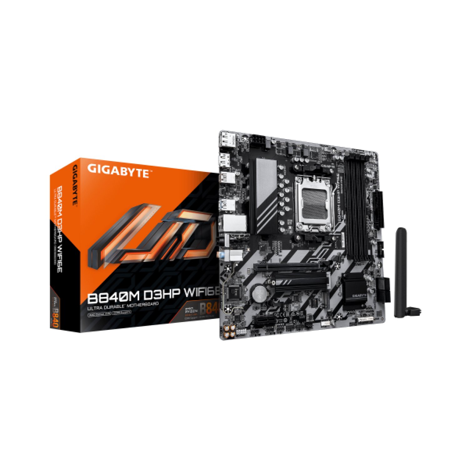 Gigabyte B840M D3HP · Placa Base AMD AM5 · B840 · 4x DDR5 · WiFi 6E · Bluetooth 5.3