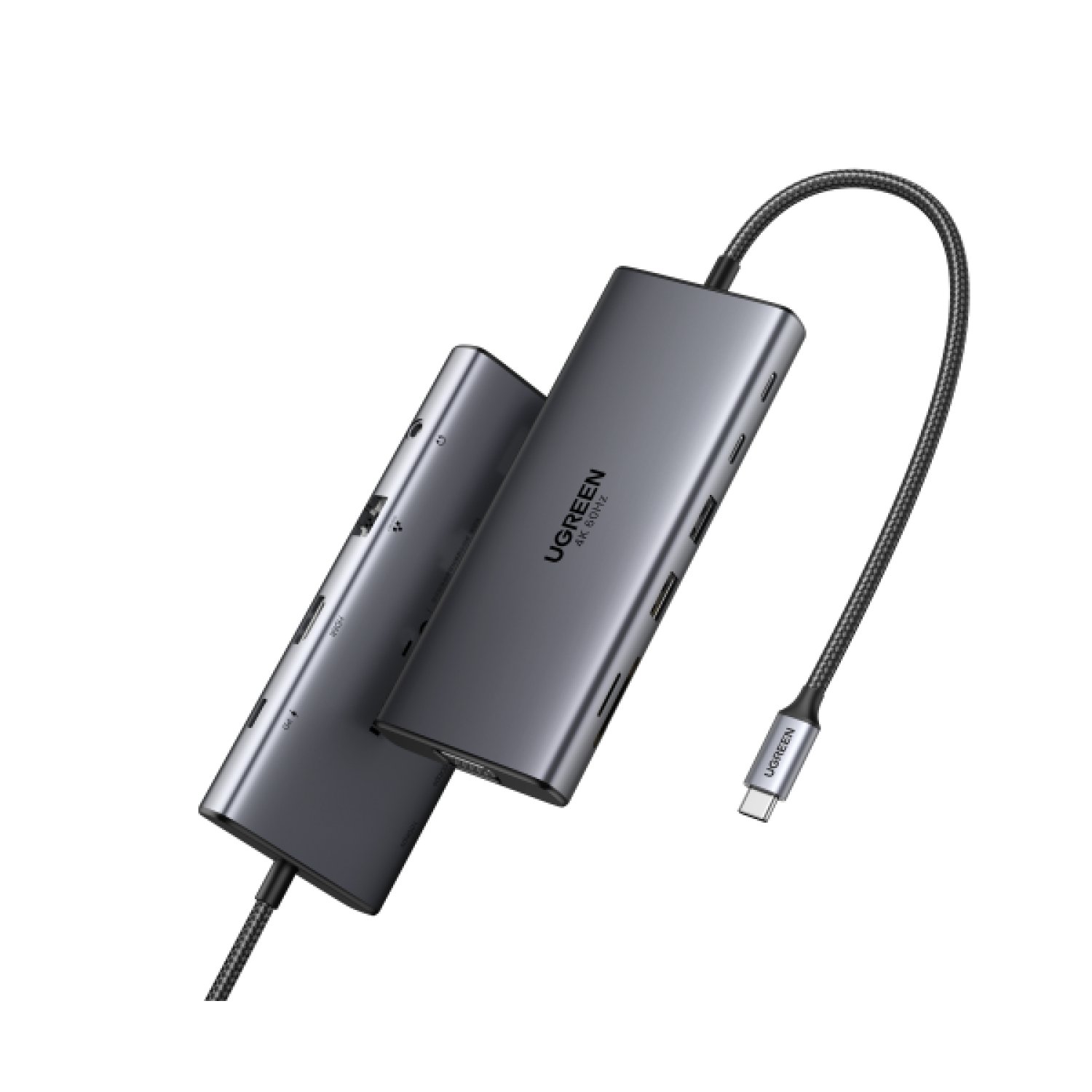 Ugreen Hub USB-C 11 en 1 · 3x USB-C · 2x USB-A · HDMI · VGA · RJ45 · Gris