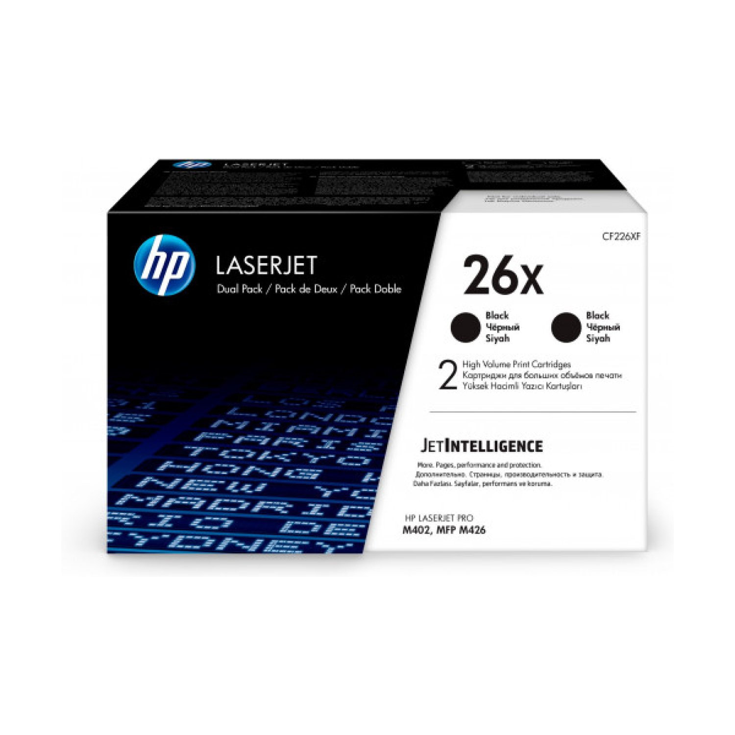 HP Tóner 26X · Negro · Alto Rendimiento · Doble Pack
