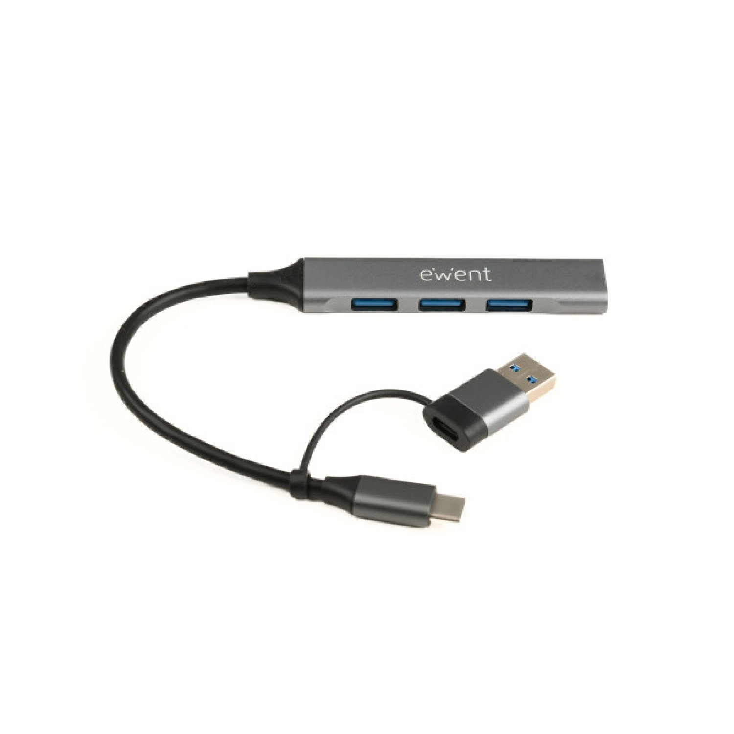 Ewent EW1154 · Hub USB 3.2 Gen 1 · Type-A + Type-C · Gris