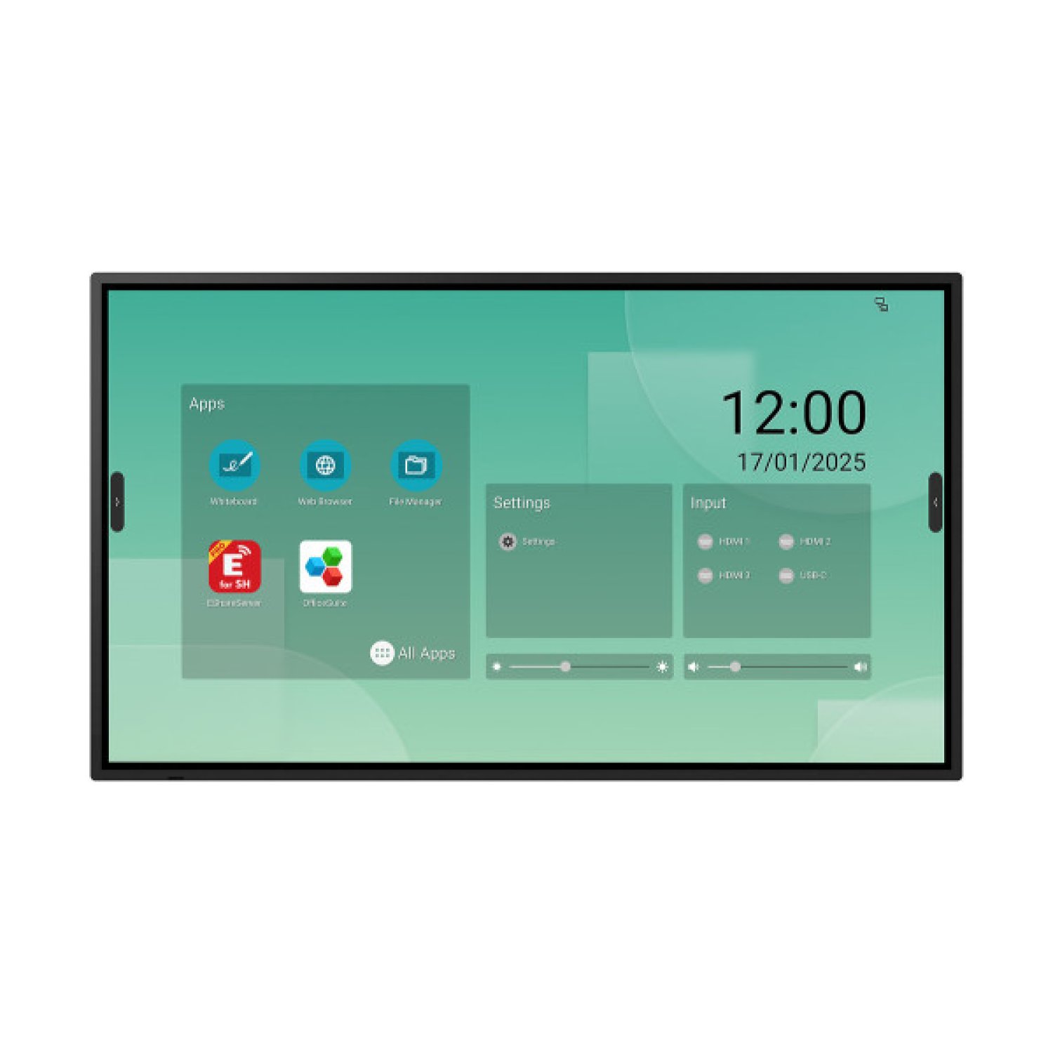 Sharp PN-LM431 · Display Interactivo 43" · UHD · 500cd/m² · Táctil Infrarrojo 20 Puntos · Android · USB-C · HDMI