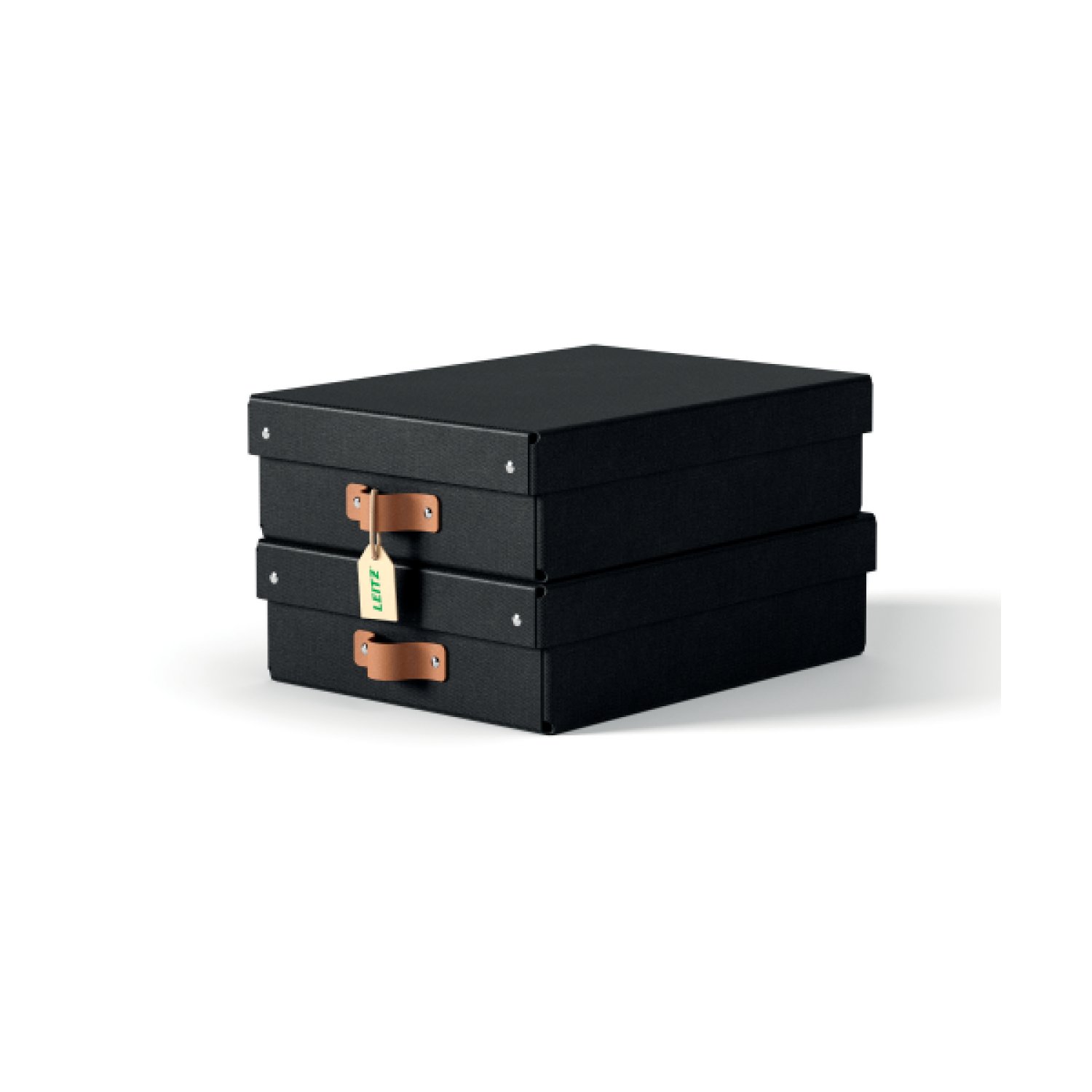 Leitz · Pack 2 Cajas Almacenamiento · Mediana · Cartón · Negro