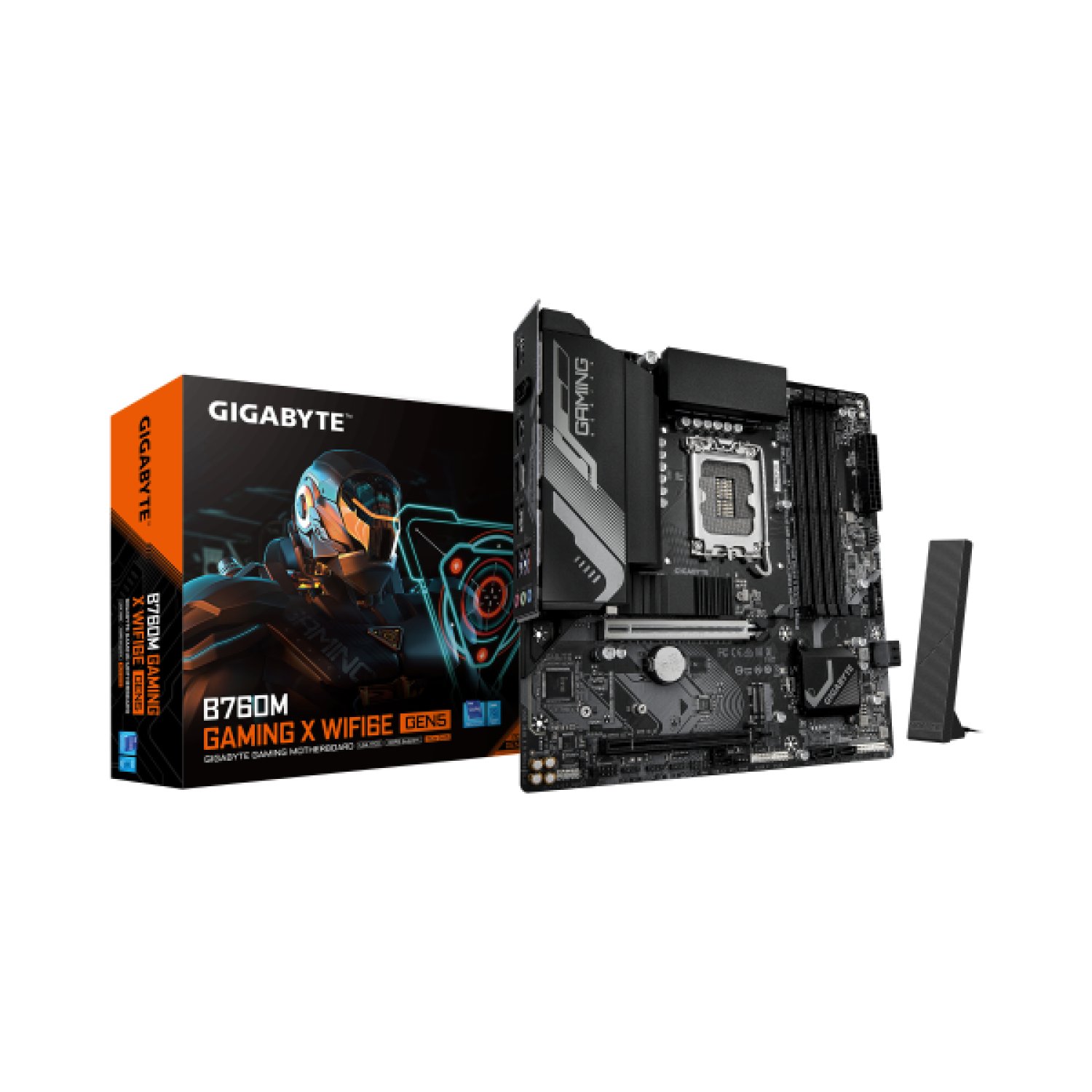 Gigabyte B760M Gaming X · Socket 1700 · 4 DDR5 · WiFi 6E · Bluetooth 5.3 · Micro-ATX