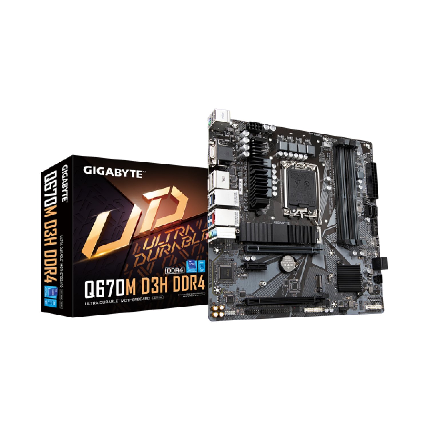 Gigabyte Q670M D3H · Placa Base DDR4 · Intel Core 14th · 6+1+1 VRM · PCIe 4.0 · 2.5GbE