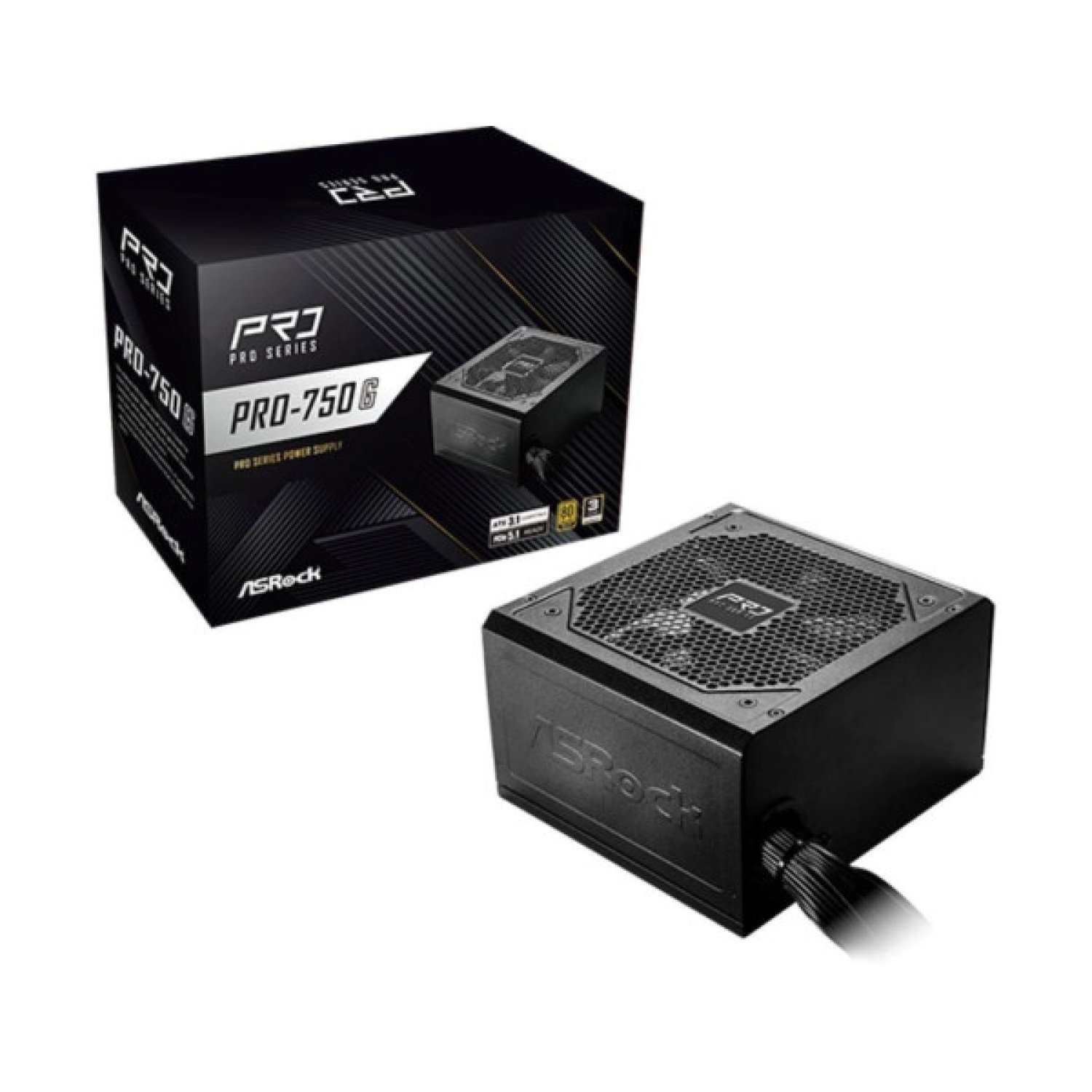 ASRock Pro 750G · Fuente 750W · 80 Plus Gold · PFC Activo