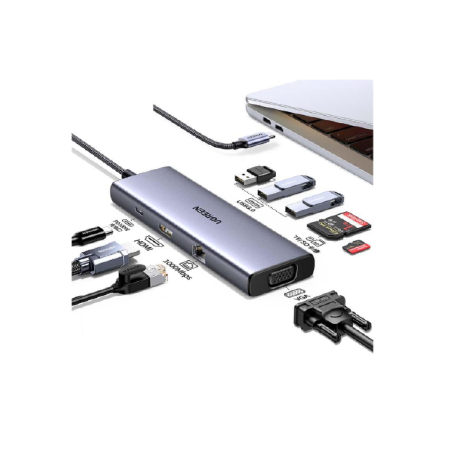 Ugreen Revodok USB-C 6 en 1 · HDMI 4K · 10 Gbps · Hub Multifunción