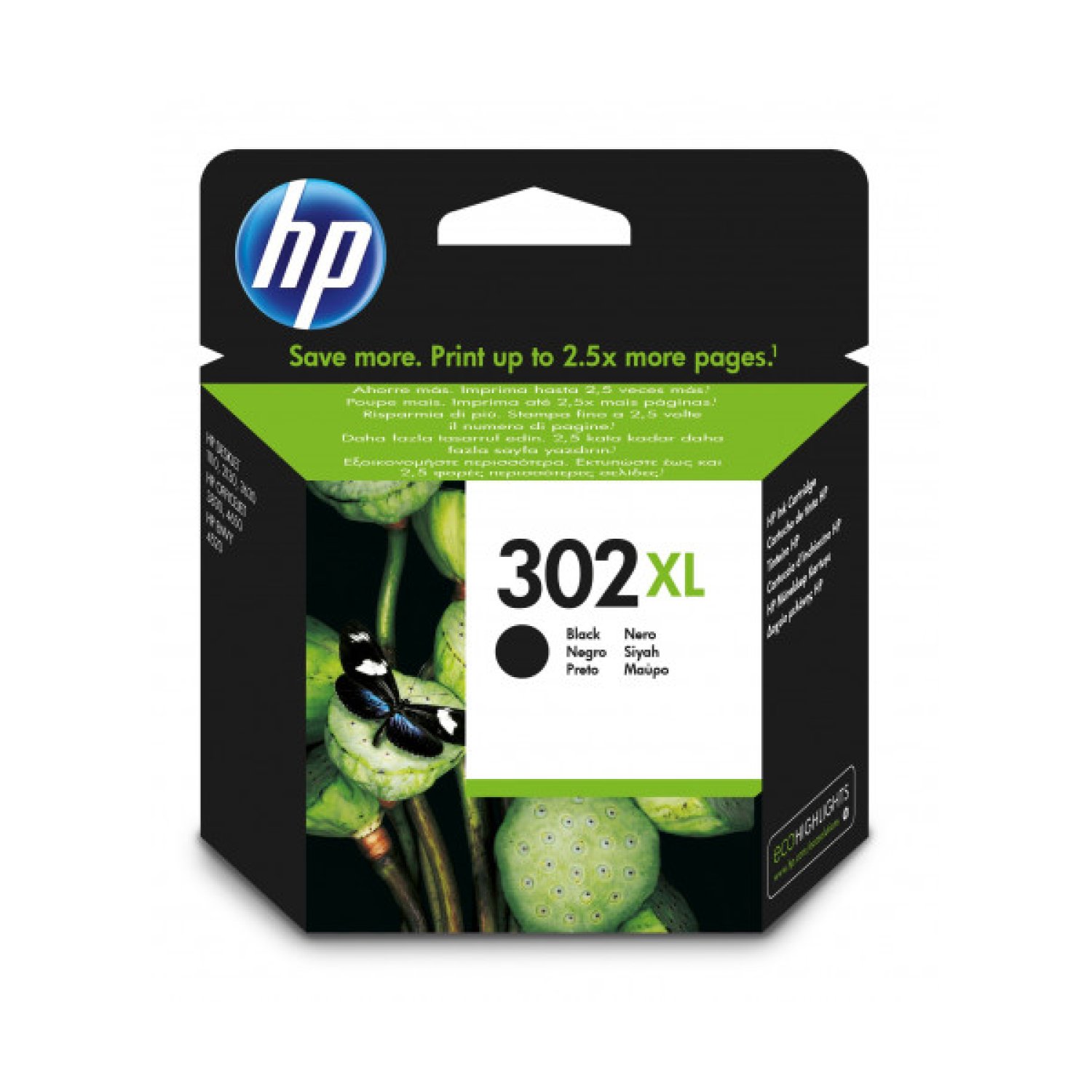 HP 302XL · Cartucho Tinta Negra · Alta Capacidad
