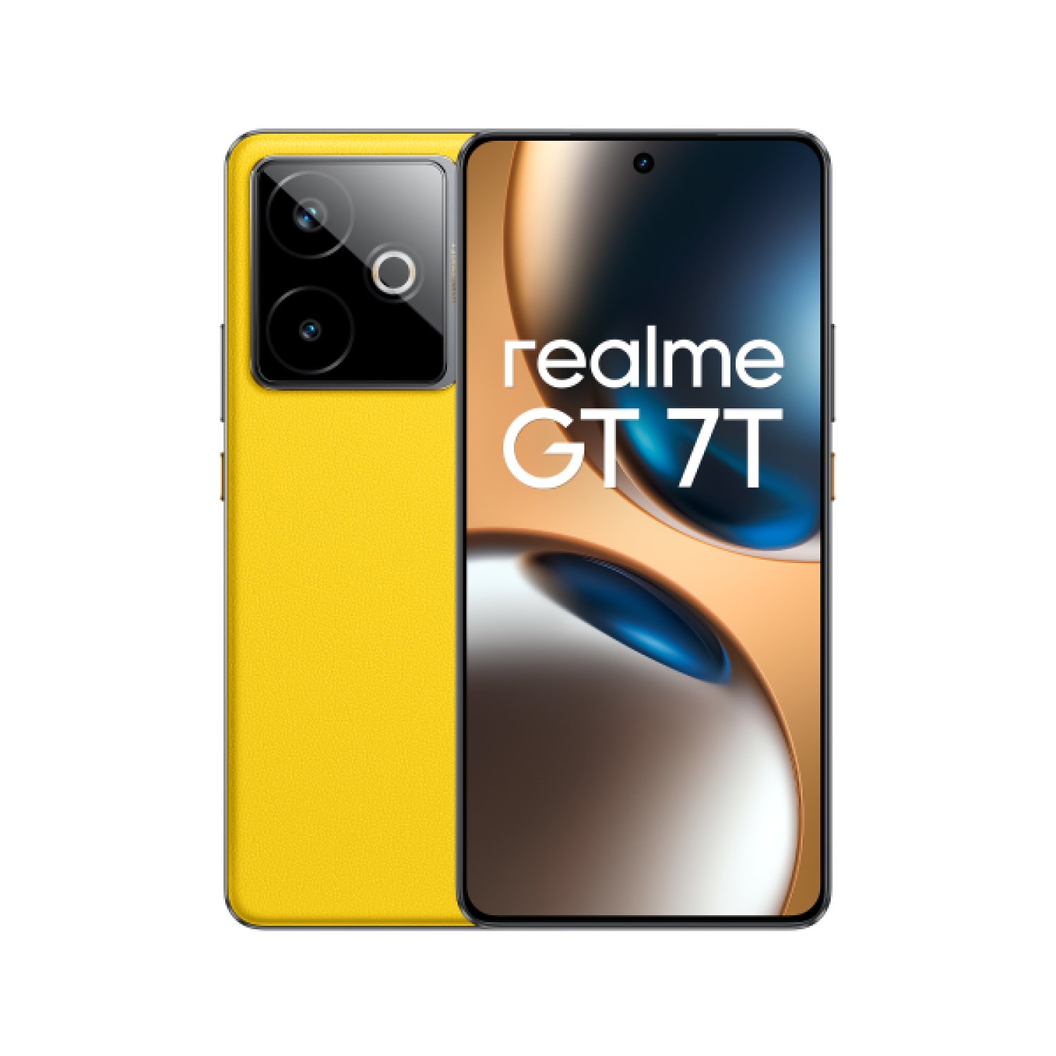 Realme GT 7T · 6,8" · Android 15 · 5G · 12GB RAM · 256GB · 7000 mAh · Amarillo