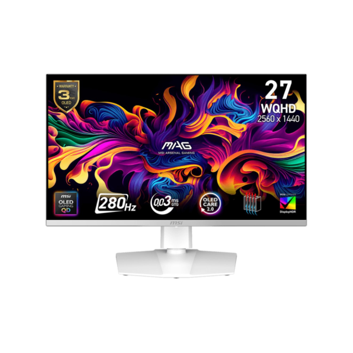 MSI MAG 272QPW · Monitor OLED QD · 26,5" · 2560x1440 · 240Hz · Blanco