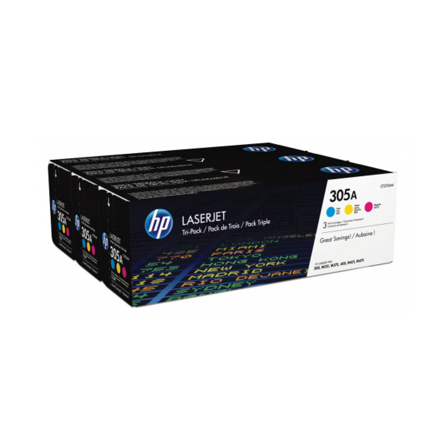 HP Tóner 305A · Tricolor · Rendimiento Alto