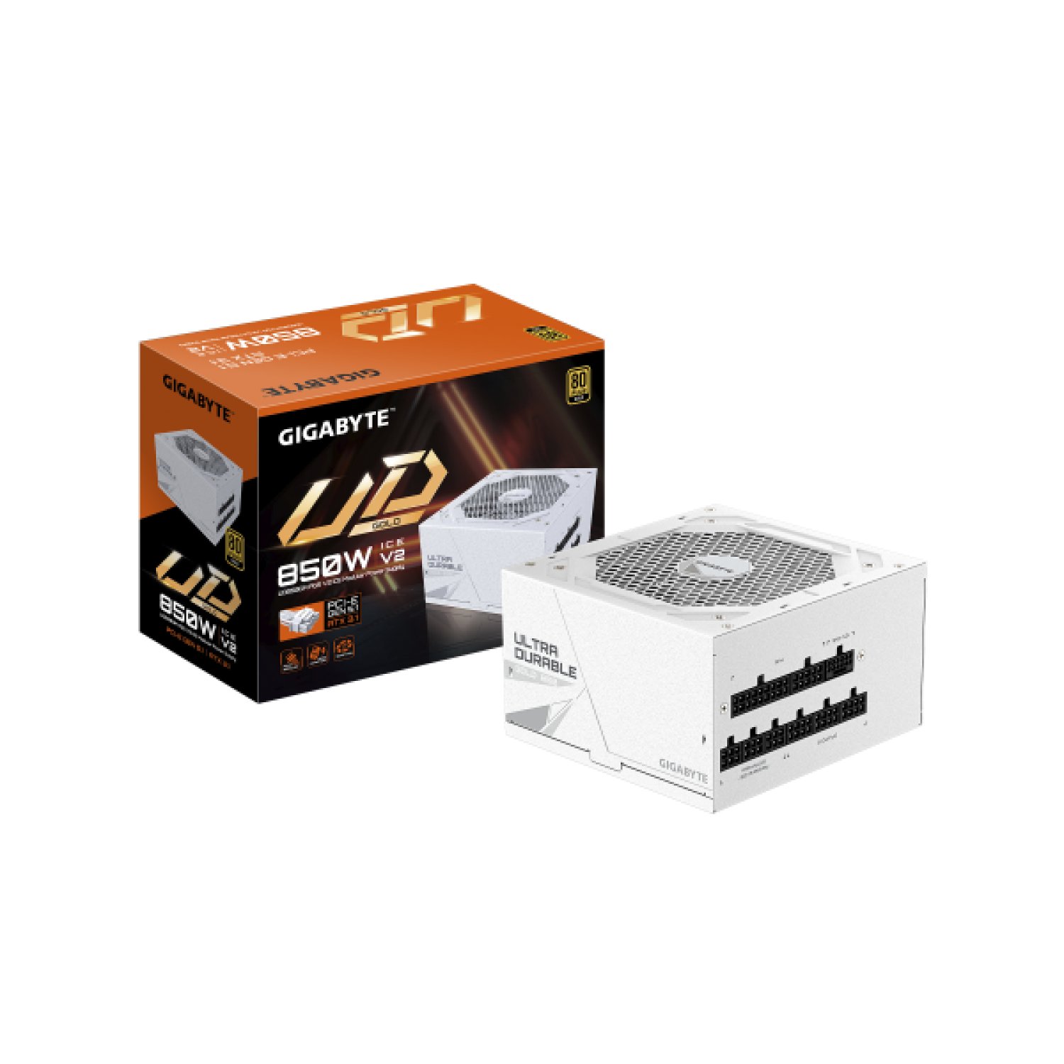 Gigabyte UD850GM PG5 V2 ICE · 850W · 80 PLUS Gold · PCIe Gen 5.1 · Modular · EU