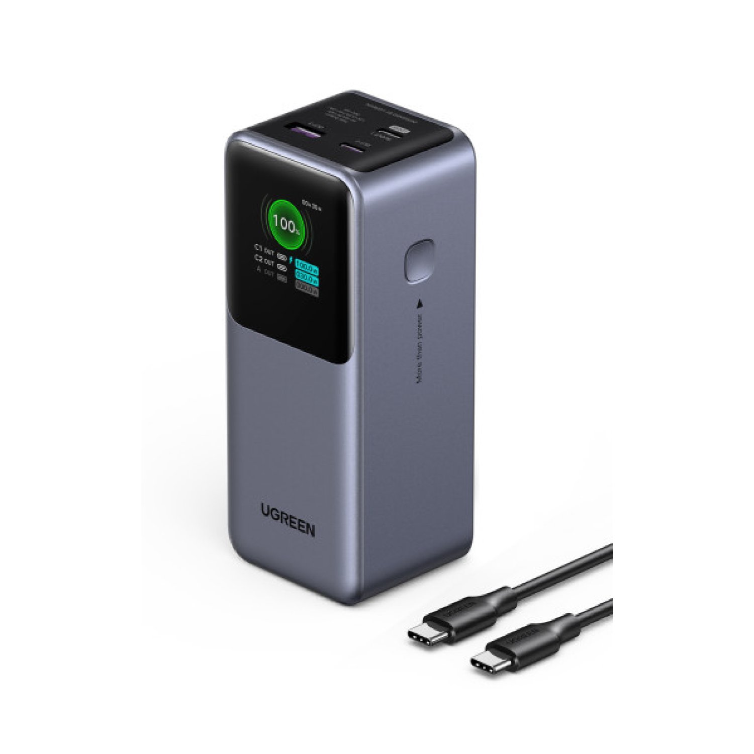 UGREEN Powerbank · 20000mAh · Carga Rápida 130W · Gris