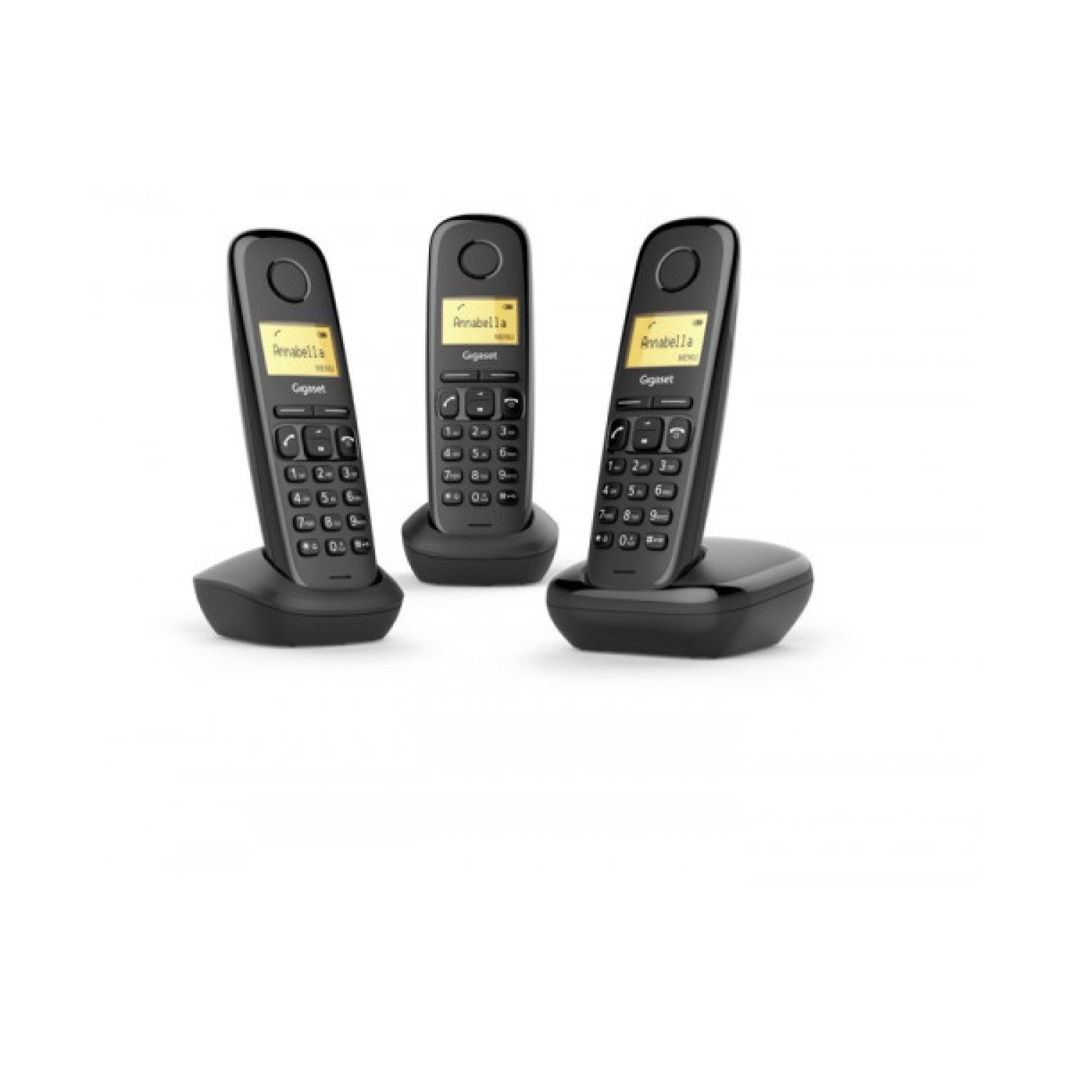 Gigaset A170 Trio · Teléfono DECT · Identificador de Llamadas · Negro