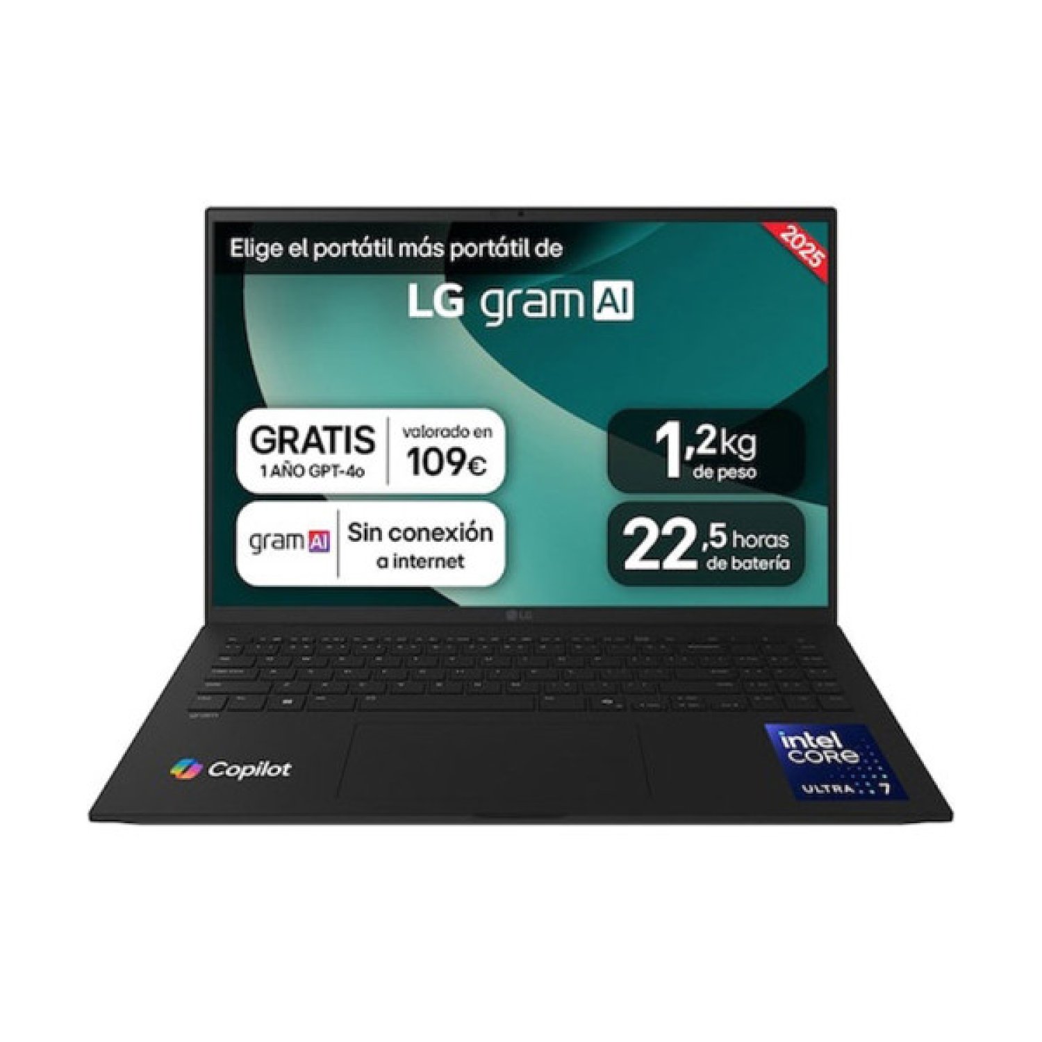LG Gram 16 · Intel Core Ultra 7 · 16GB RAM · 1TB SSD · 2560x1600 · FreeDOS