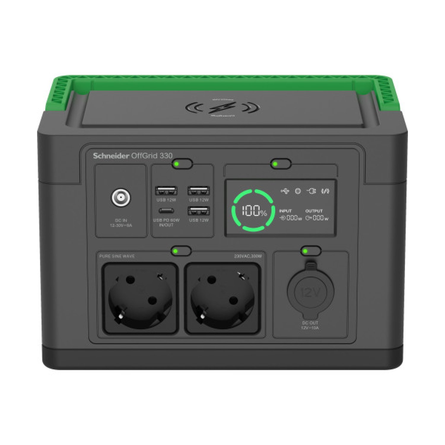 Schneider APC · Generador Portátil Offgrid · 330W · 332Wh Batería Litio · 2 Schuko · Onda Senoidal