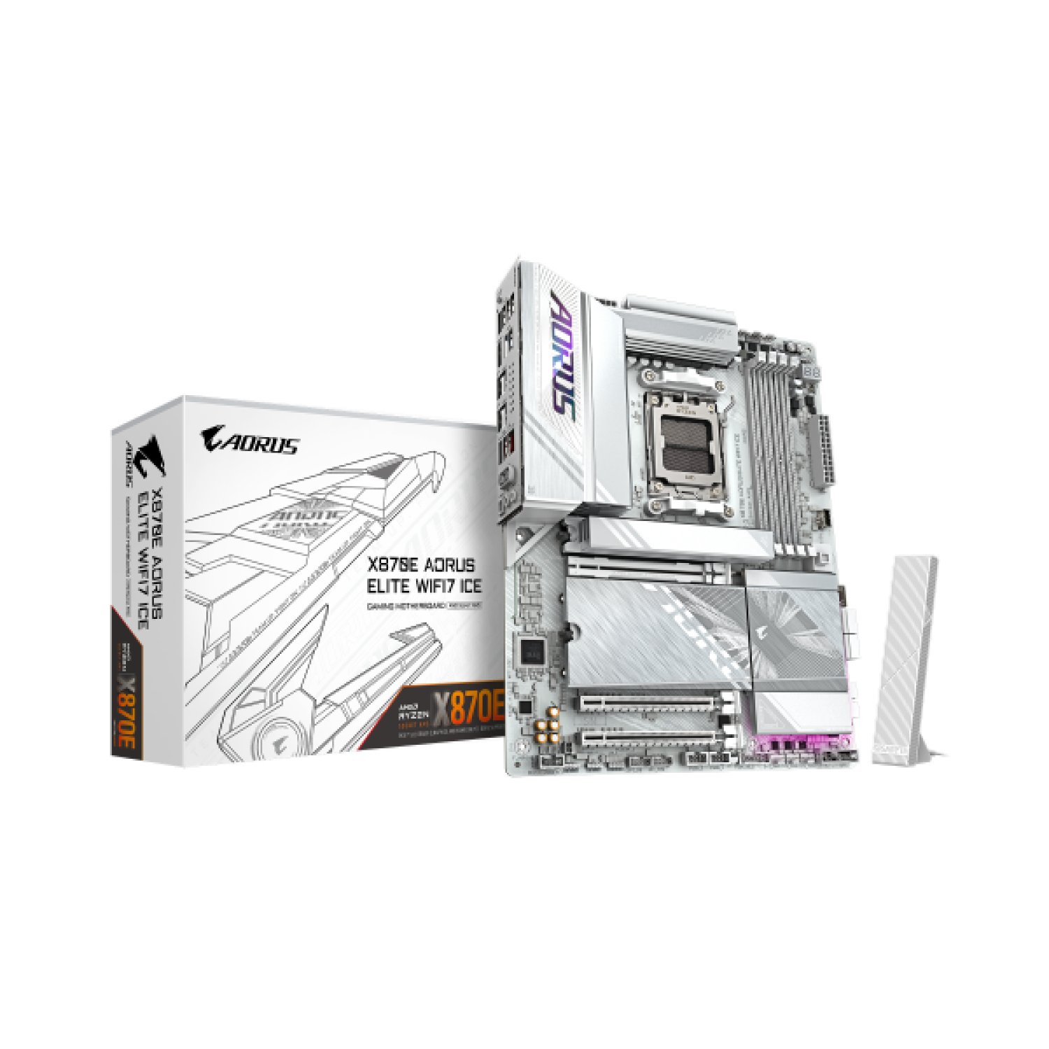 Gigabyte X870E A Elite WiFi7 · Socket AM5 · 4 DDR5 · ATX · Blanco