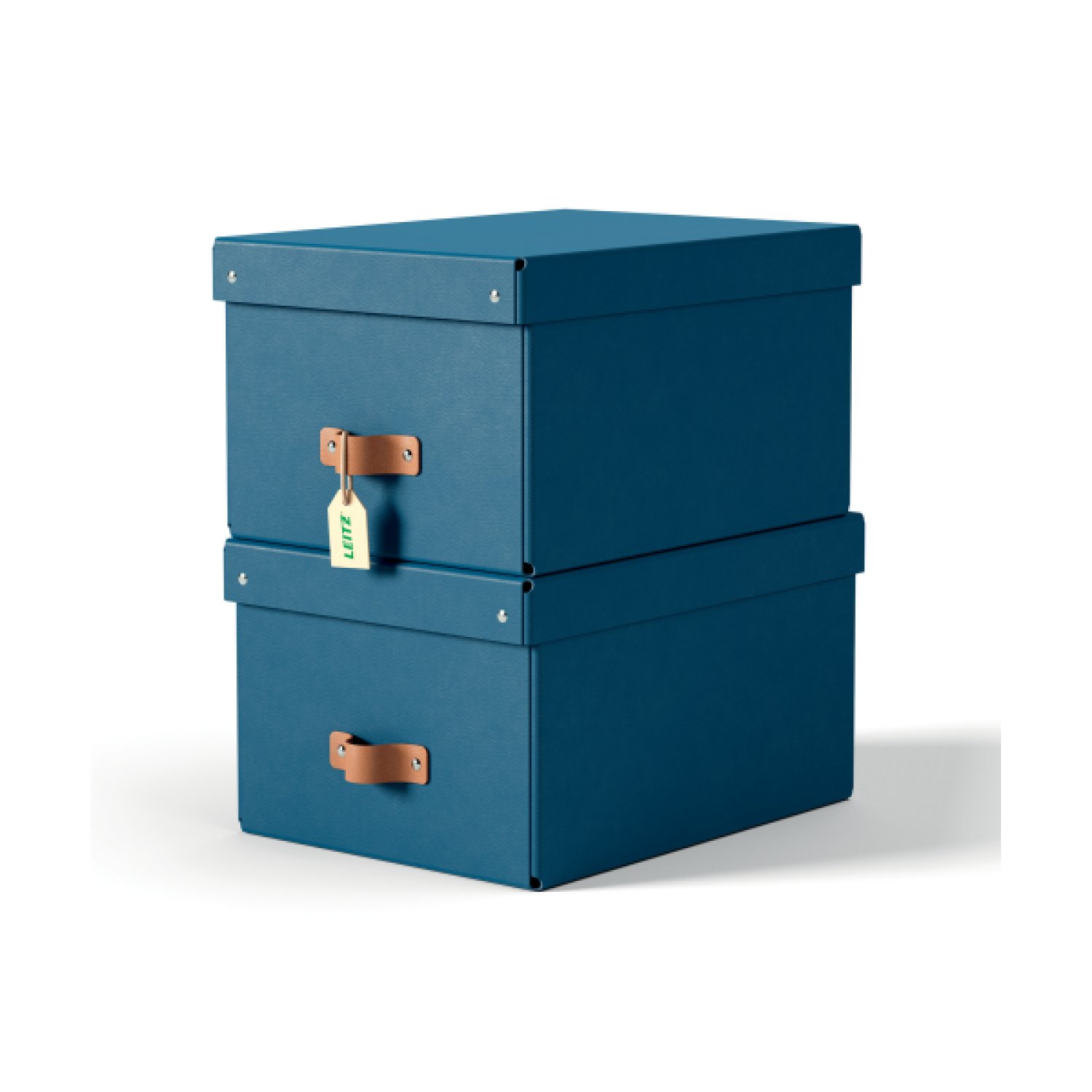 Leitz · Pack 2 Cajas de Almacenamiento · Cartón Mediano · Azul