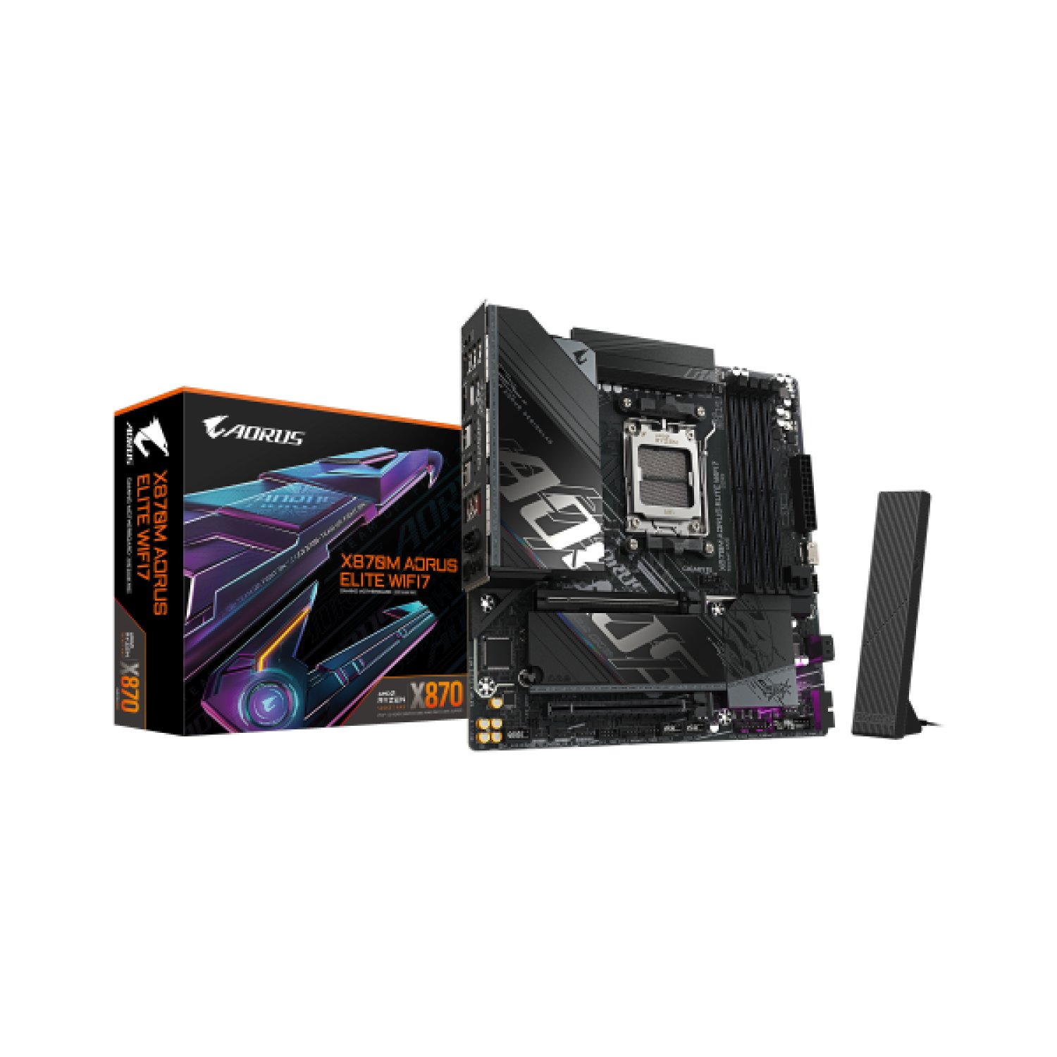 Gigabyte X870M AORUS Elite WiFi7 · Placa Base AM5 · AMD Ryzen 9000 · DDR5 8200MHz · PCIe 5.0 · WiFi 7