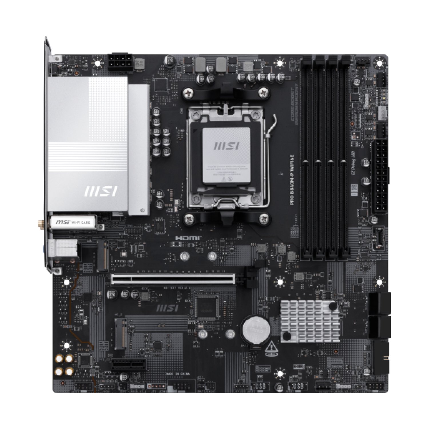 MSI PRO B840M-P · Placa Base AM5 · B840 · Micro ATX · WiFi 6E