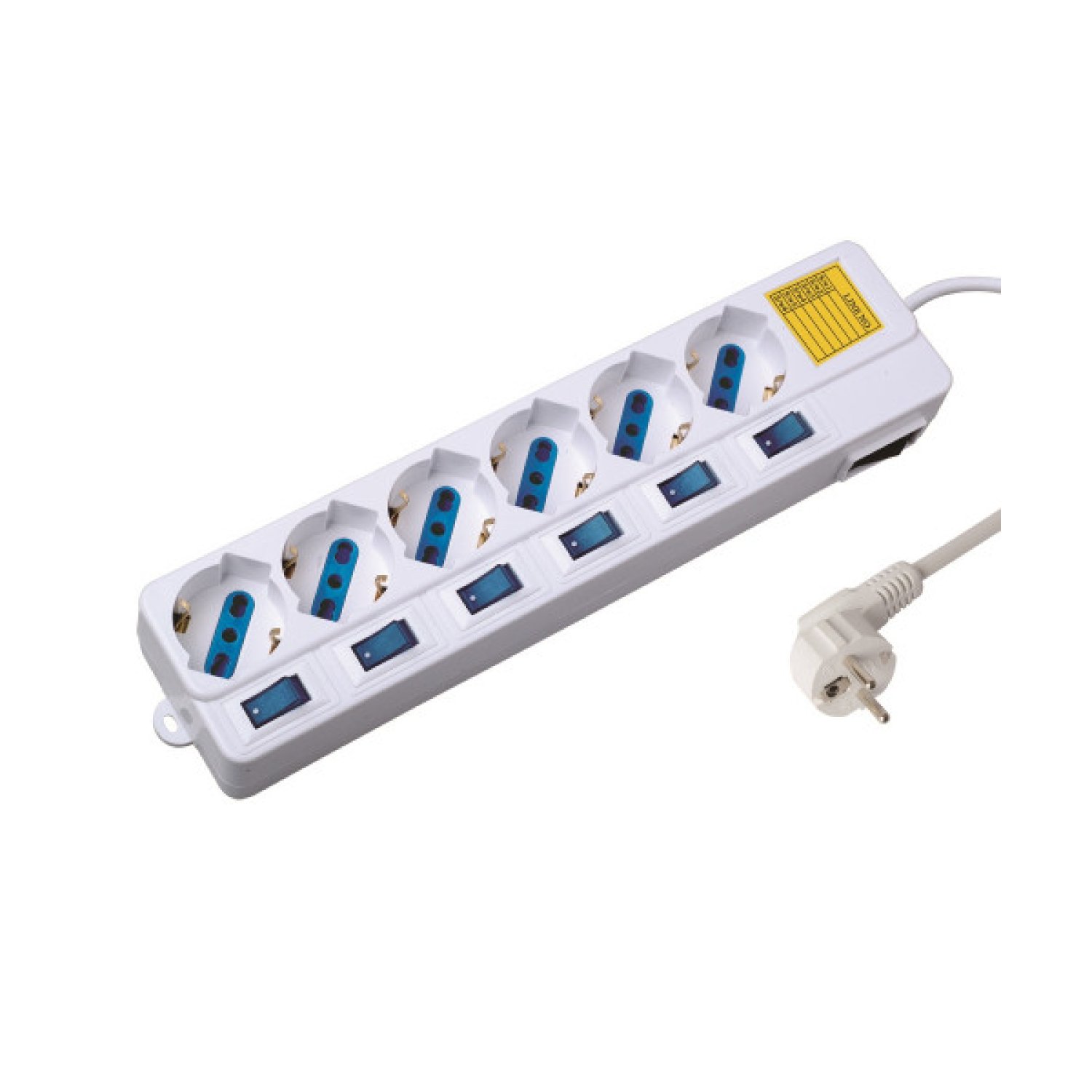 Ewent EW3932 · Limitador de Tensión · 6 Salidas AC · 1,5 m · Blanco
