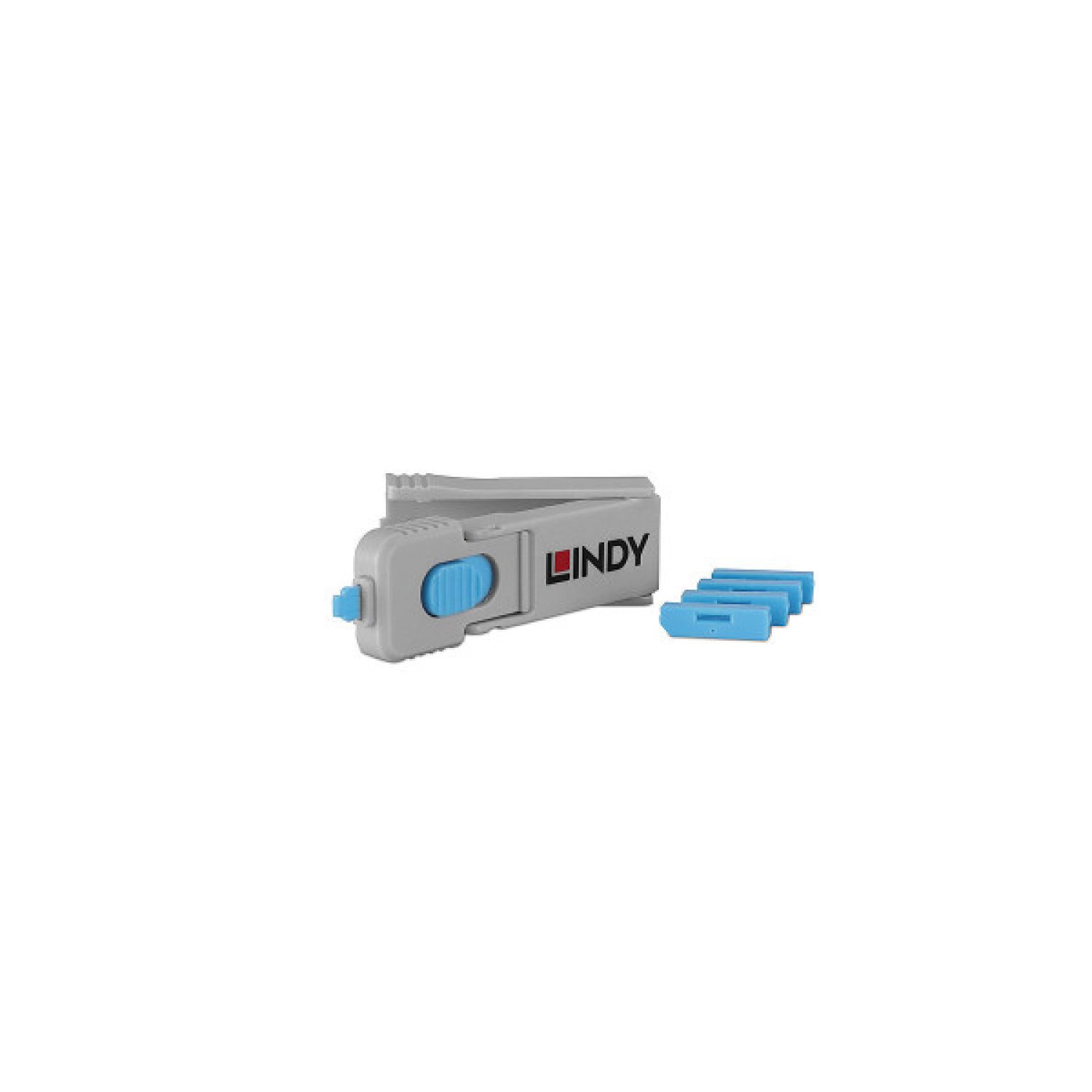 Lindy · Bloqueador de Puerto DisplayPort · Con Llave · ABS · Pack 5 Unidades · Azul