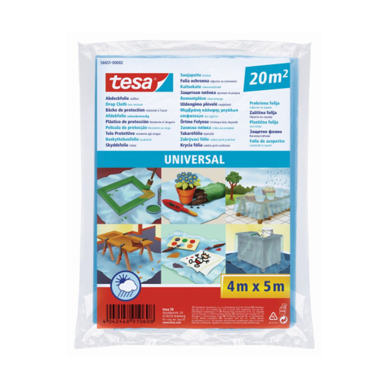 Tesa · Lona Protectora Plástica · 20 m² · Universal