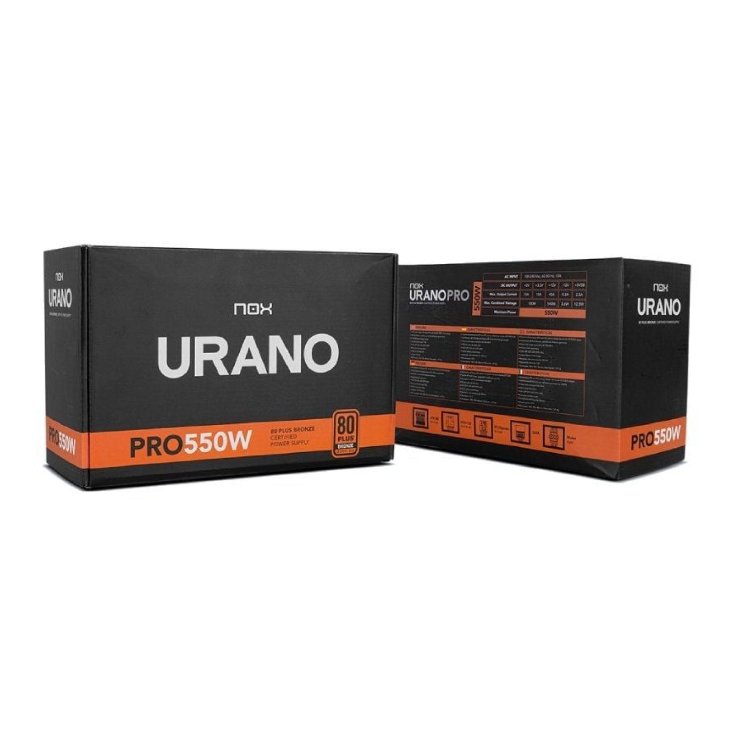 Nox Urano Pro · Fuente 550W · Certificación Bronze · 80 Plus