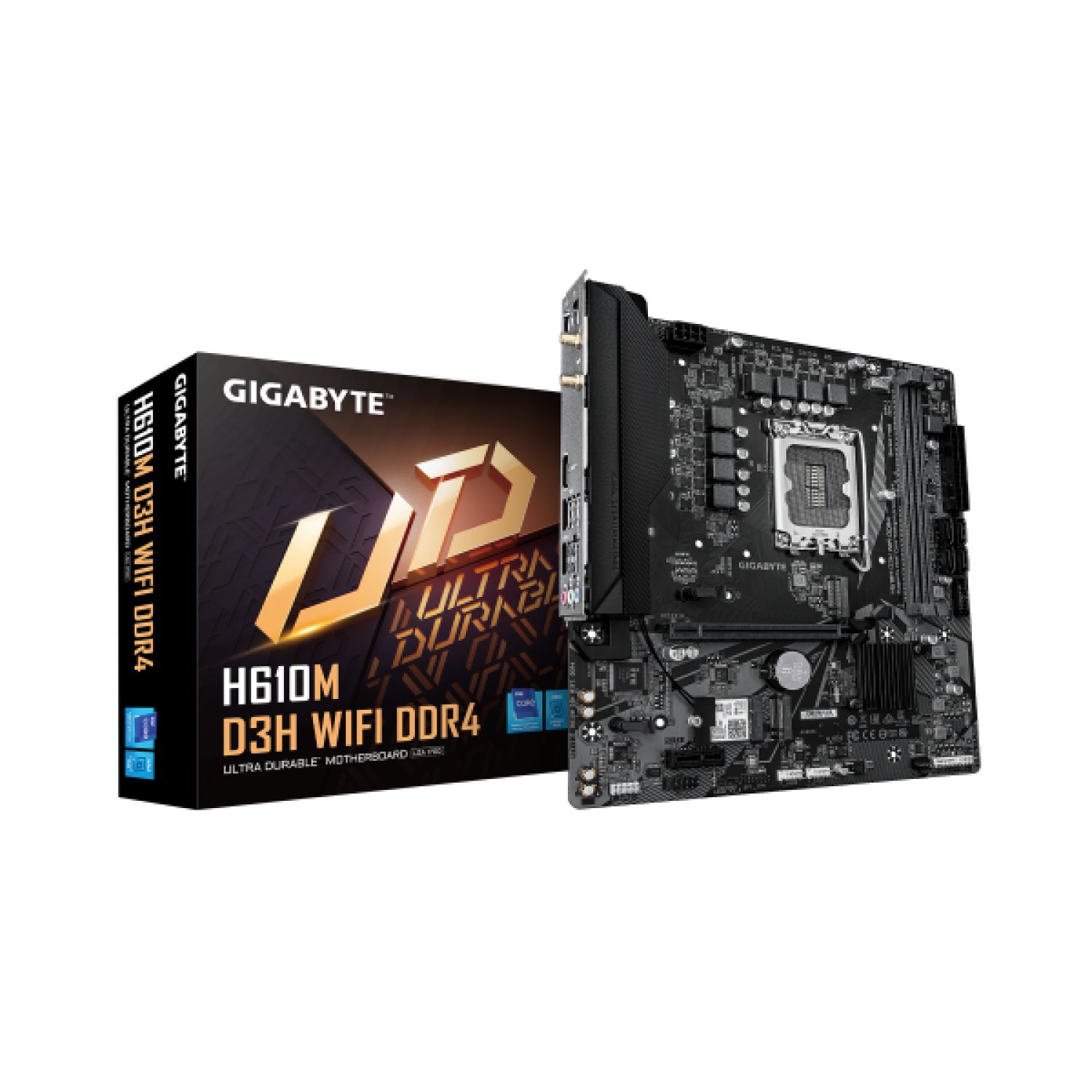 Gigabyte H610M D3H WiFi · Placa Base Intel LGA 1700 · DDR4 3200MHz · PCIe 3.0 M.2 · WiFi 5