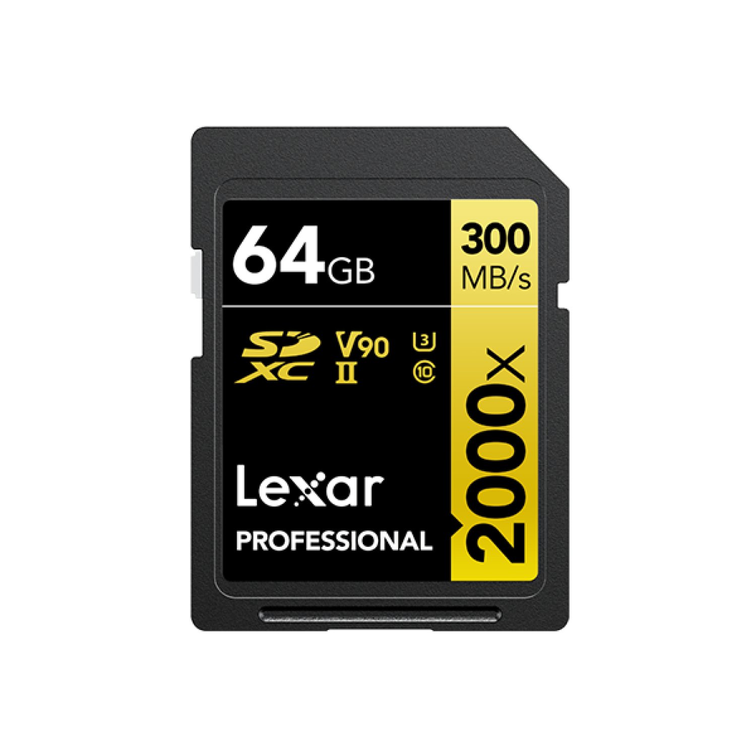 Lexar Professional 2000x · 64GB SDHC · UHS-II · Clase 10