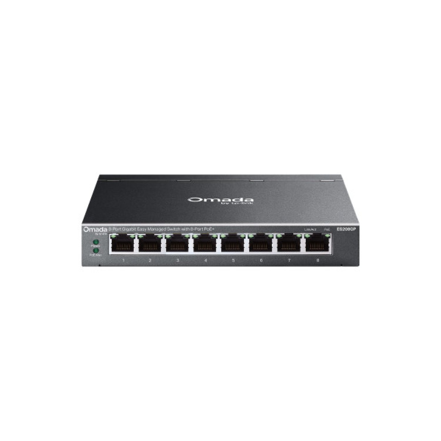 TP-Link Omada ES208GP · Switch Gestionado L2 · 8 puertos Gigabit · PoE · DIN rail