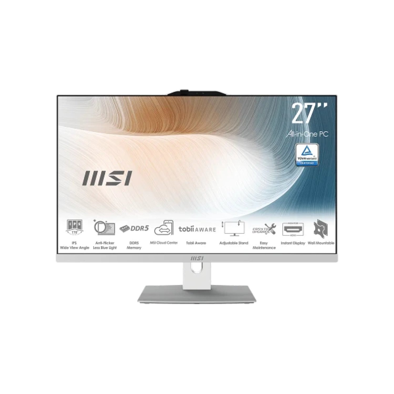 MSI AIO Modern AM242P · 23,8" IPS FHD · DDR5 16GB · 512GB SSD · Windows 11 Pro · Blanco