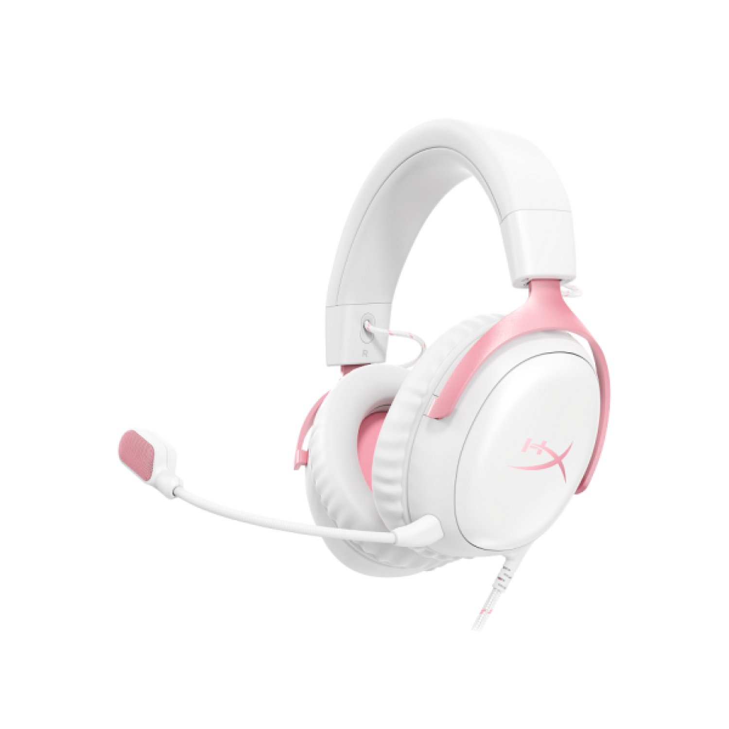 HyperX Cloud III · Auriculares Gaming · Blanco y Rosa · Sonido Envolvente 7.1