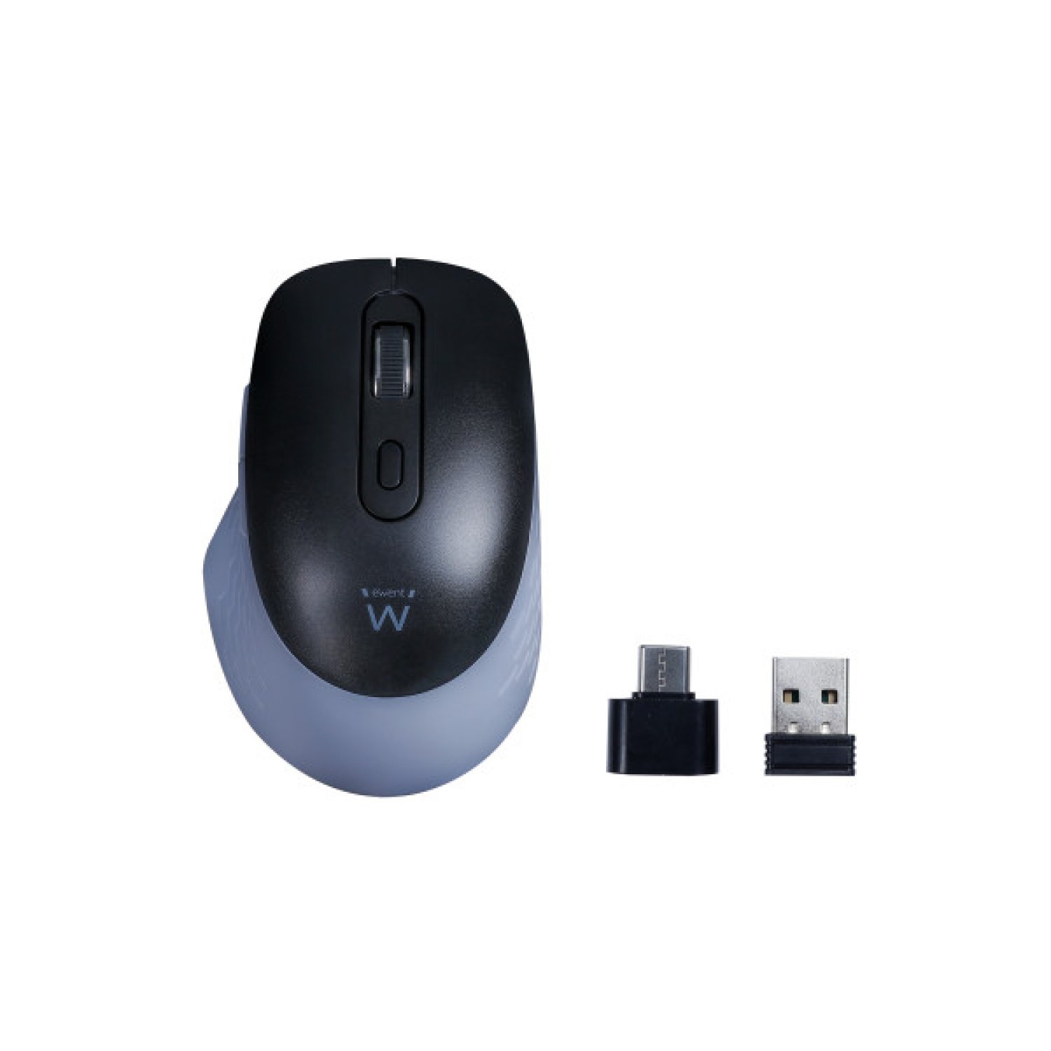 Ewent Ratón Wireless · Bluetooth + 2,4 GHz · 6 botones · USB-A y USB-C