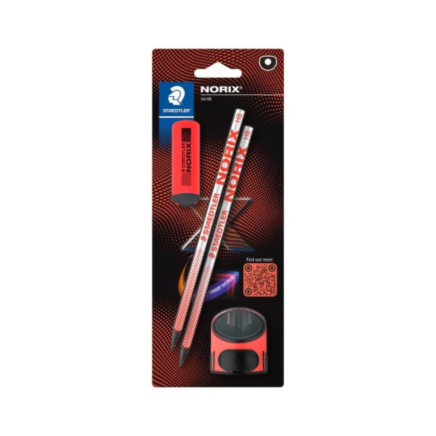 Staedtler · Set 2 Lápices Grafito HB · Afilalápices y Goma · Rojo