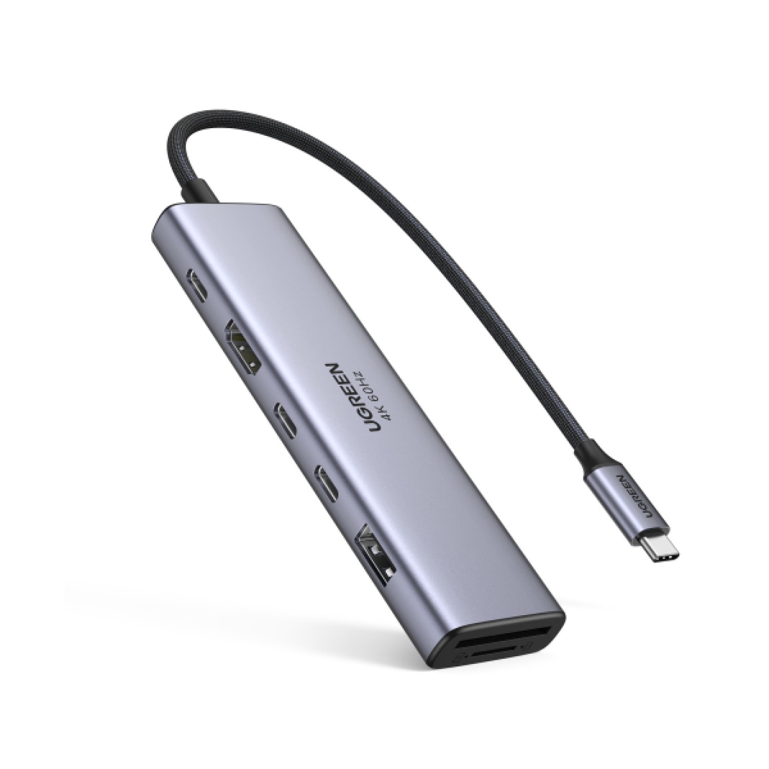 Ugreen Revodok 7 en 1 · Hub USB-C · 4K@60Hz HDMI · Gris