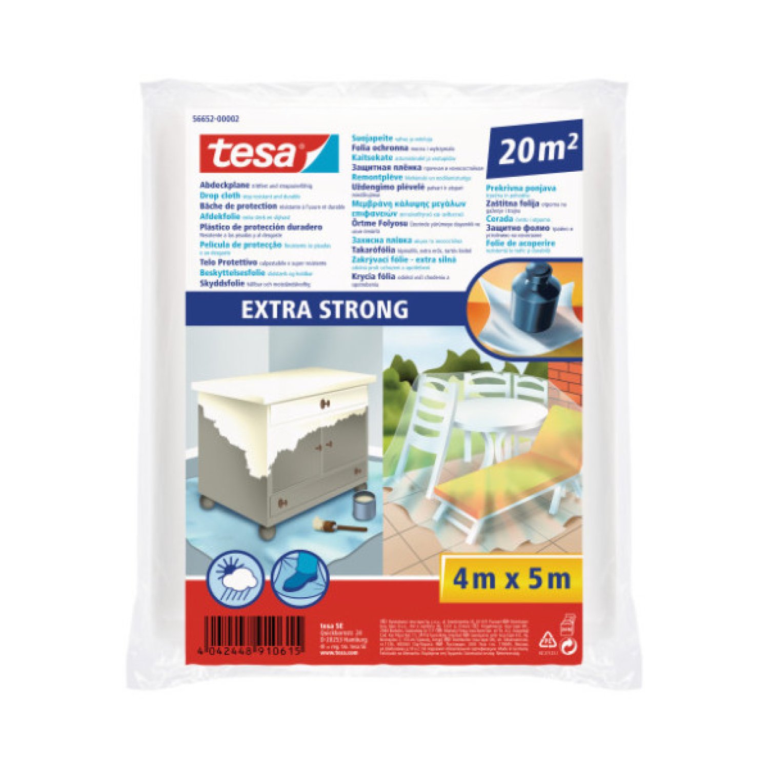 Tesa · Lona Protectora Plástica · 20m² · Extra Fuerte