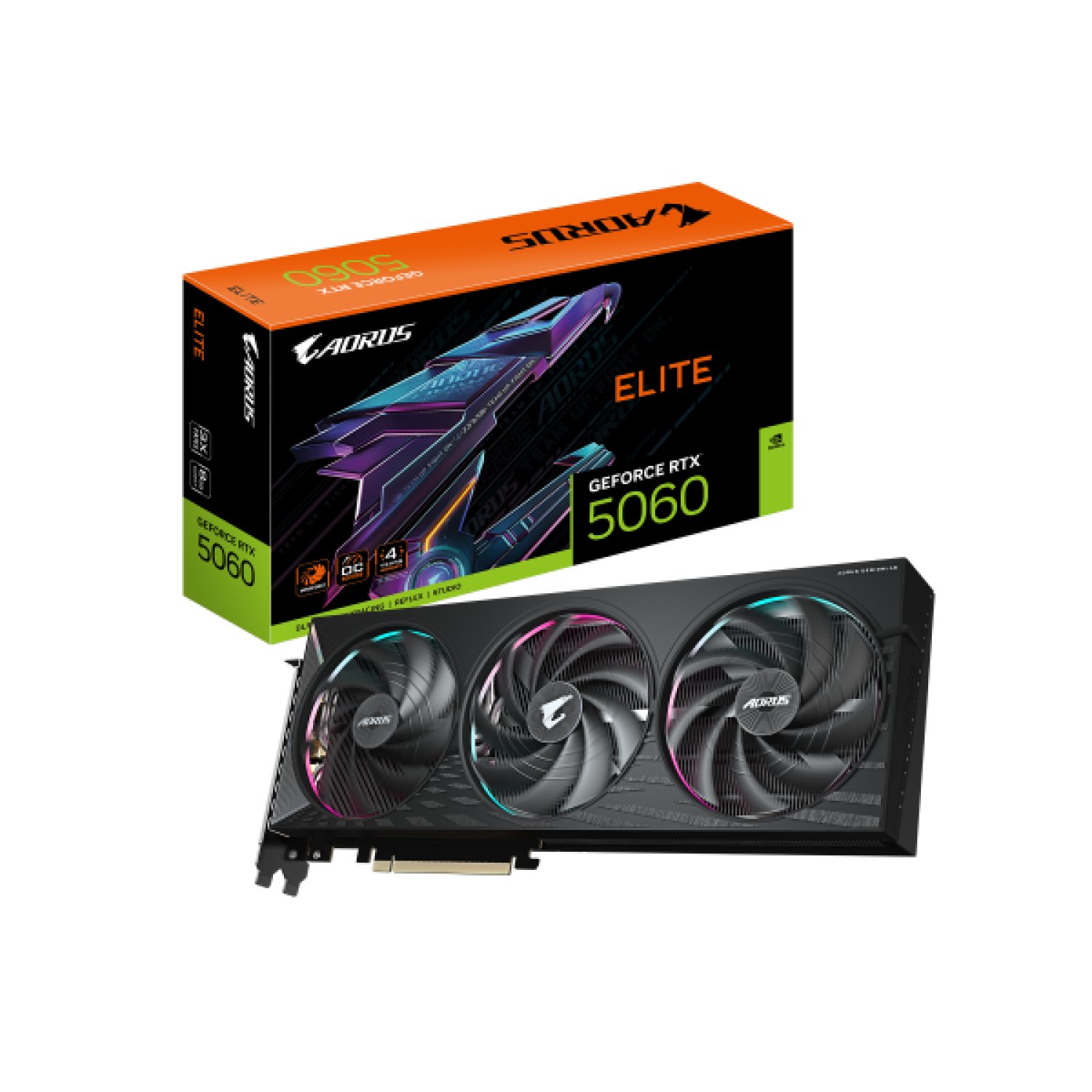 Gigabyte AORUS GeForce RTX 5060 ELITE · 8GB GDDR7 · PCI-E 5.0 · 2722 MHz