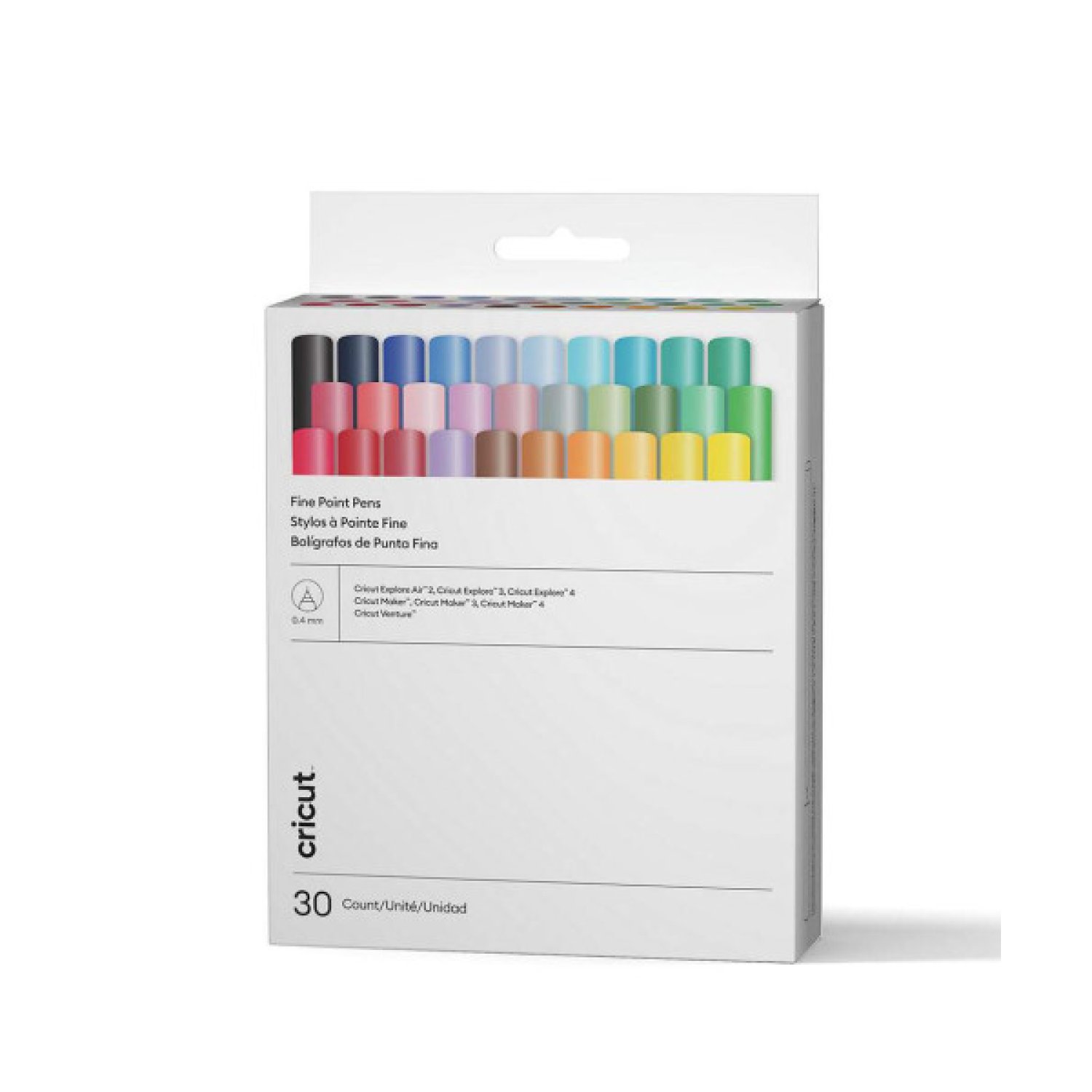 Cricut Fine Point Pens · Bolígrafos 0,4mm · Pack 30 Unidades