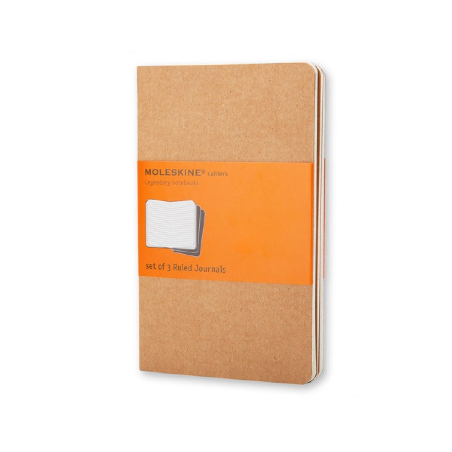 Moleskine Cahier · Set 3 Libretas · 9x14cm · Rayadas · Kraft Marrón