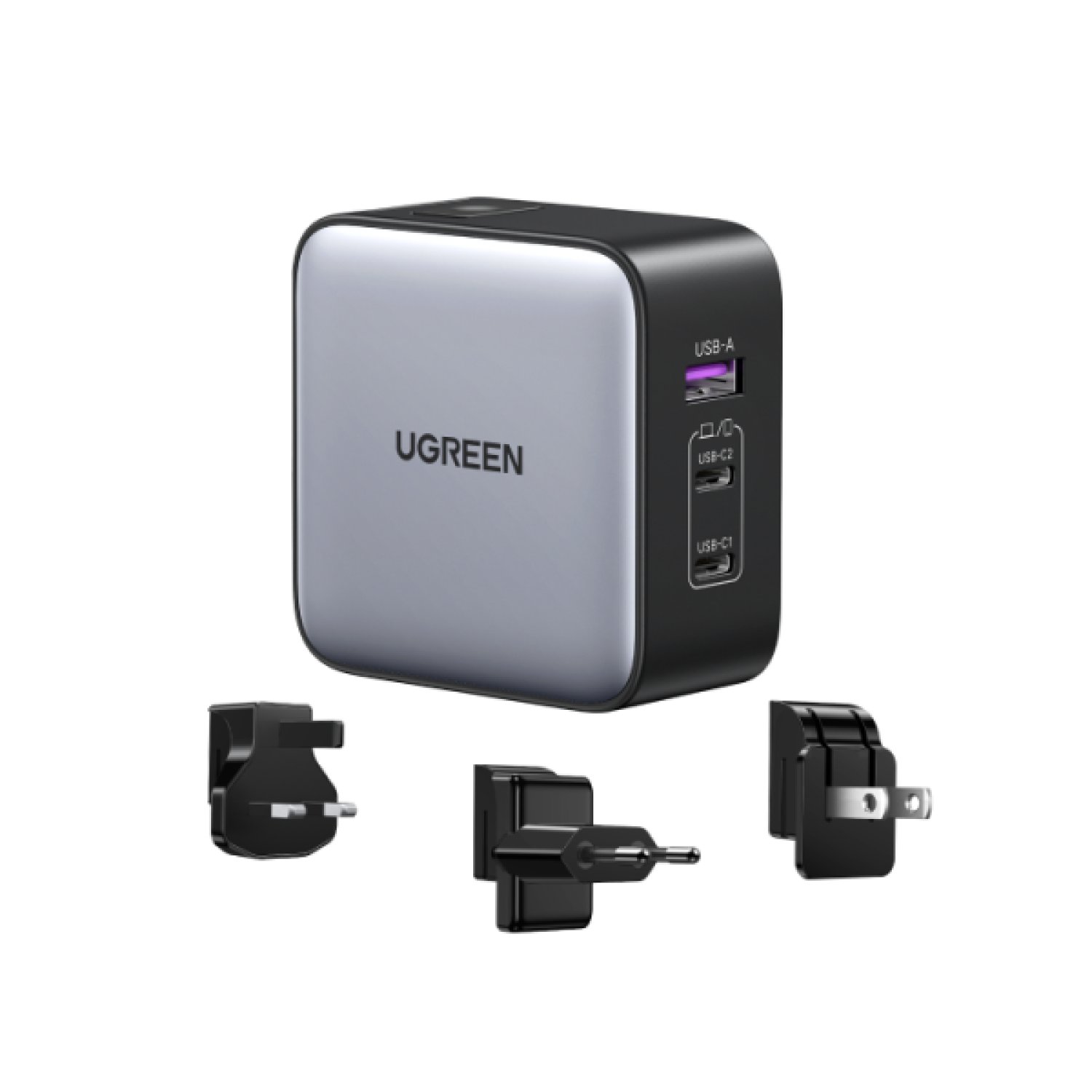 Ugreen Nexode GaN · Cargador 65W · USB-C · Carga Rápida · Gris