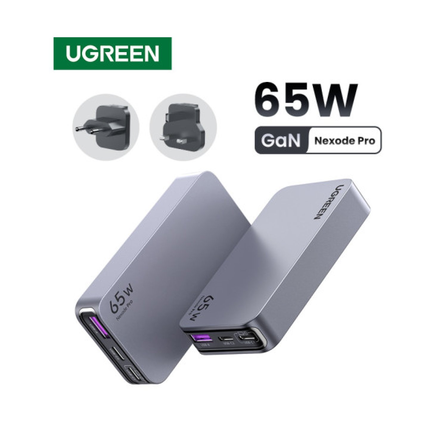 Ugreen Nexode Pro · Cargador GaN 65W · Compacto para Viajes