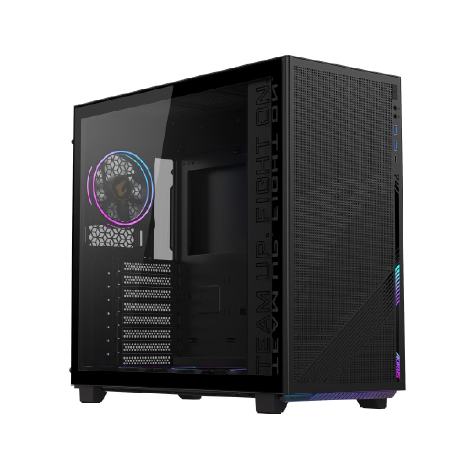 Gigabyte AORUS C400 Glass · Semitorre · 3 Ventiladores 120mm · ARGB · USB 3.2 Type-C · Negra