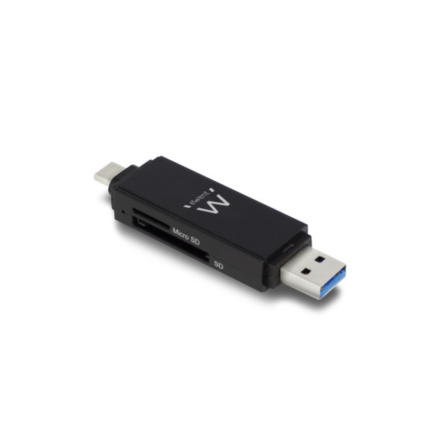 Ewent EW1075 · Lector de Tarjeta USB 3.2 · Type-A/Type-C · Negro