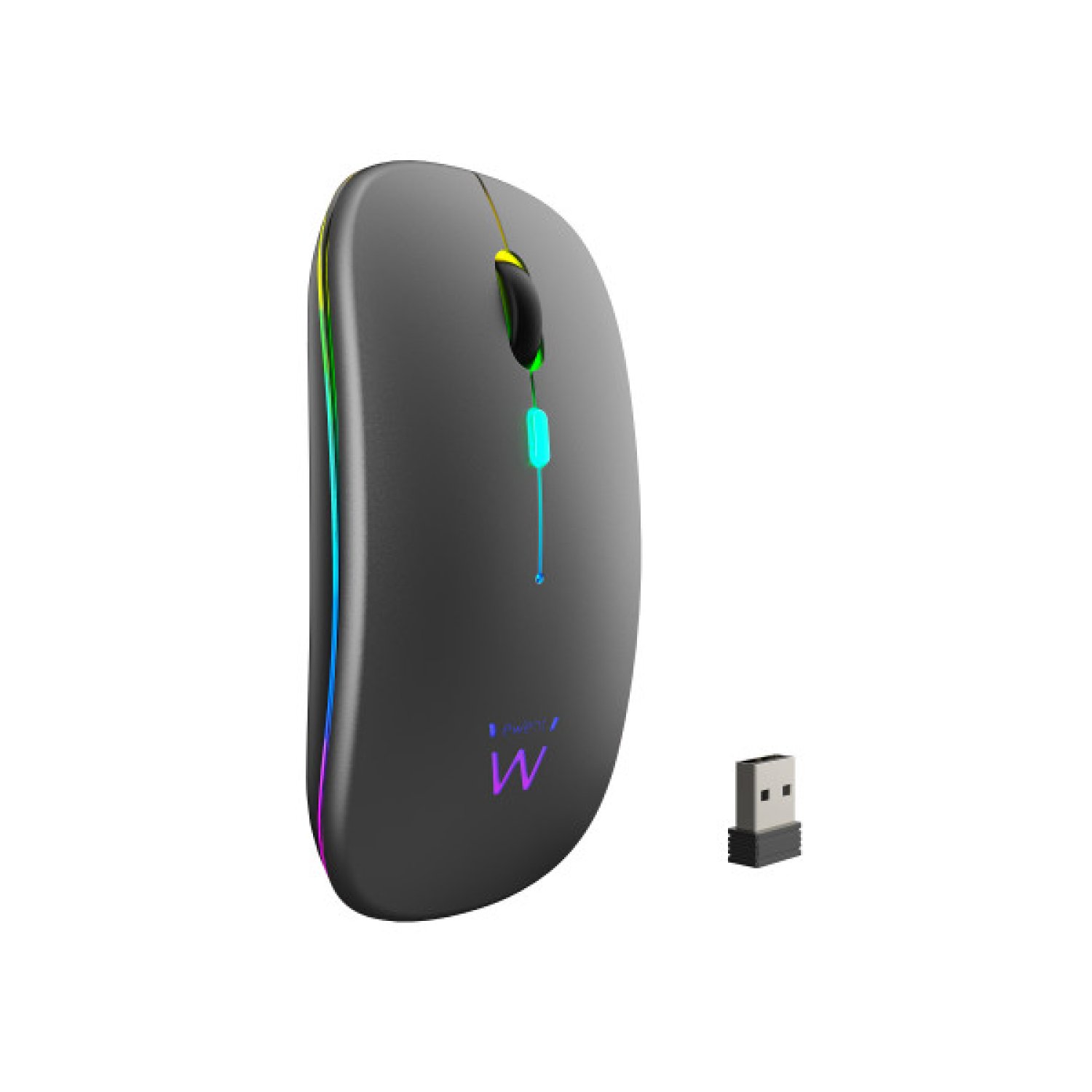 Ewent Ratón Inalámbrico Recargable · Dual Bluetooth/WiFi · RGB