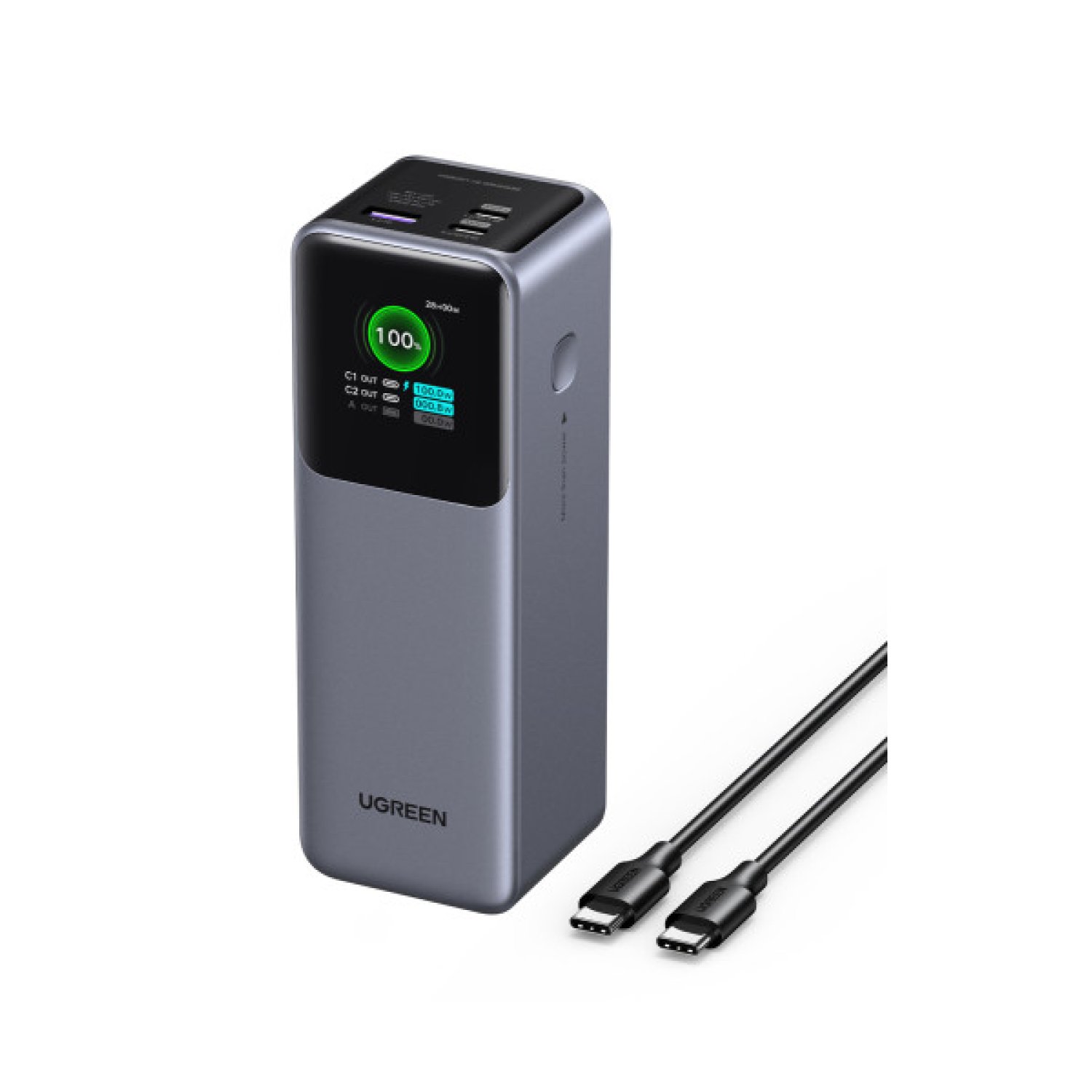 Ugreen Powerbank · 25000mAh · Carga Rápida 200W · Gris