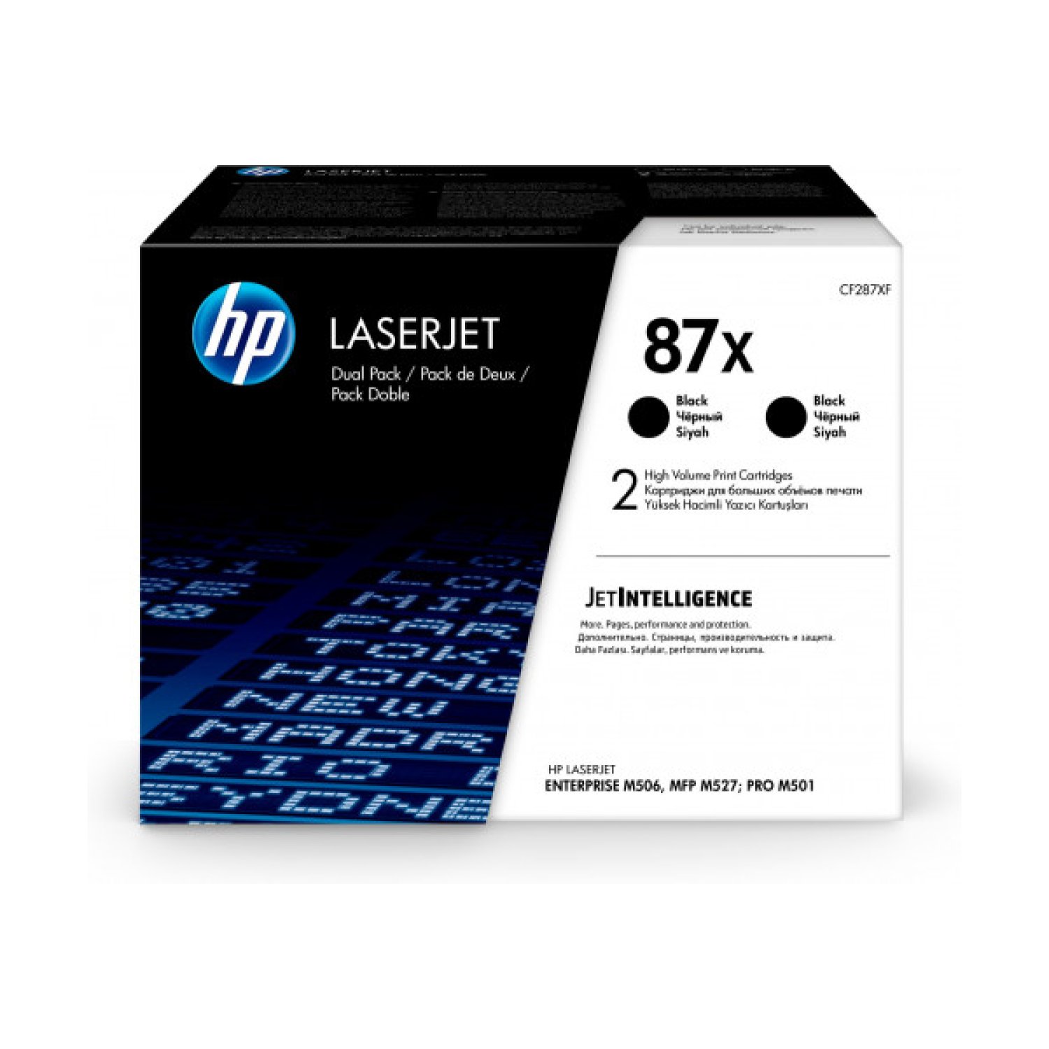 HP 87X Tóner Negro · Alto Rendimiento · Doble Pack