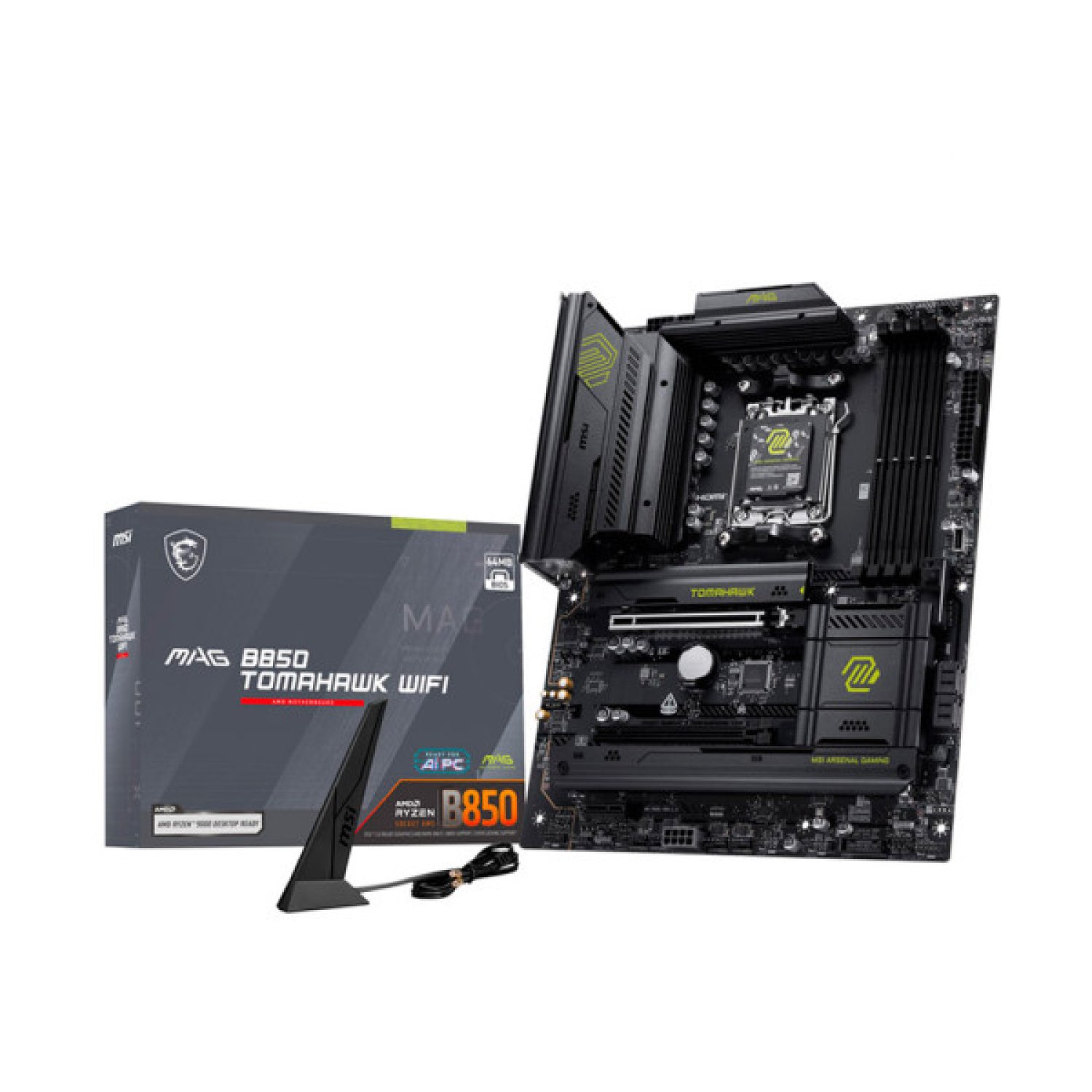 MSI MAG B850 Tomahawk WiFi · AM5 · 4 DDR5 · WiFi 7 · Bluetooth 5.4 · ATX
