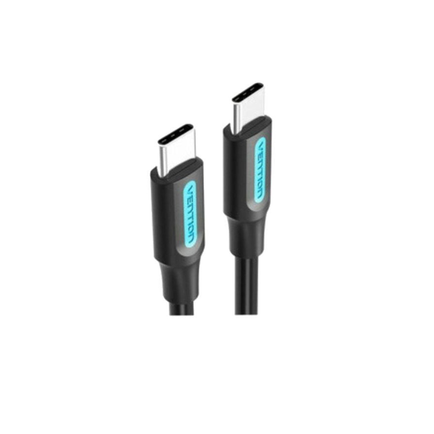 Cable USB 2.0 Tipo-C Vention COSBH/ USB Tipo-C Macho - USB Tipo-C Macho/ Hasta 60W/ 480Mbps/ 2m/ Negro