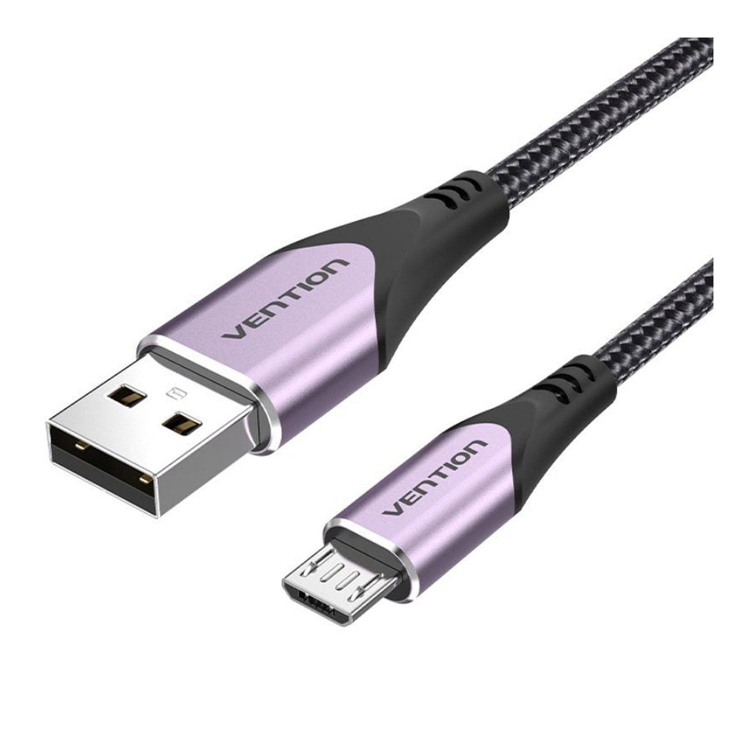 Cable USB 2.0 Vention COAVH/ USB Macho - MicroUSB Macho/ Hasta 60W/ 480Mbps/ 2m/ Purpura